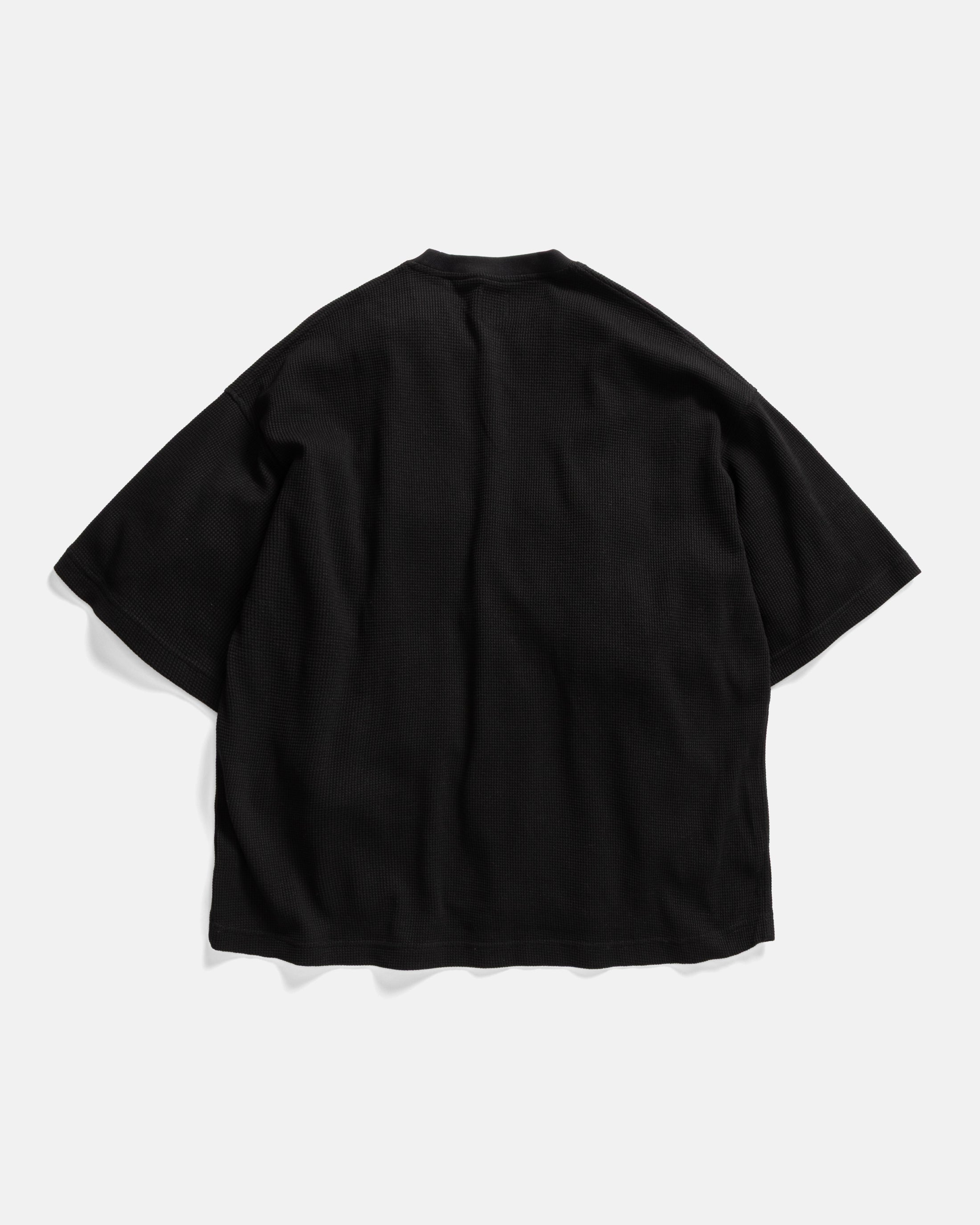 HIROCK LTE HALF SLEEVE CREWNECK - BLACK TECH COTTON LIGHTWEIGHT THERMAL