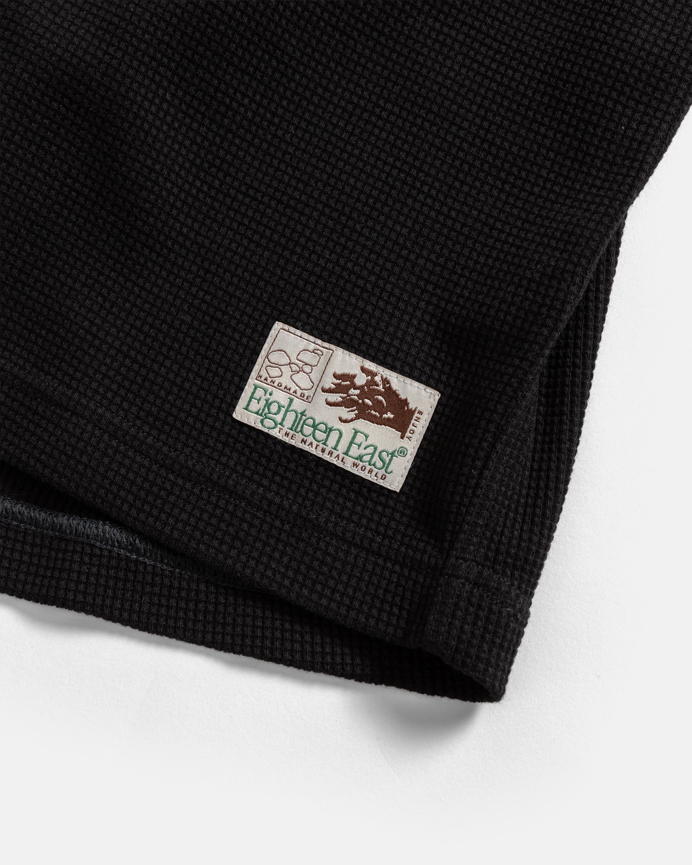 HIROCK LTE HALF SLEEVE CREWNECK - BLACK TECH COTTON LIGHTWEIGHT THERMAL