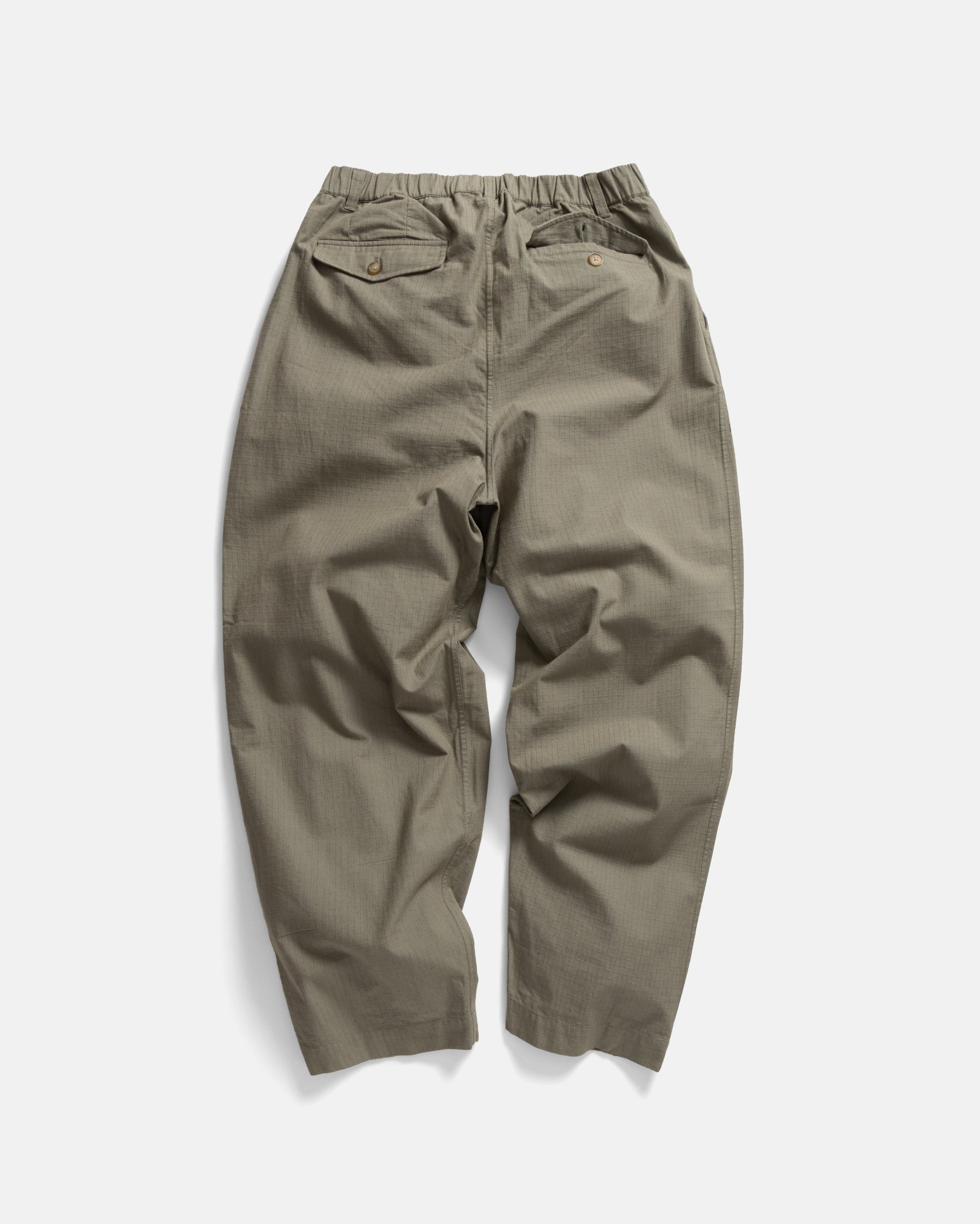 KELL PLEATED BIG PANT - DESTROYED SAGE COTTON RIPSTOP – 18 East