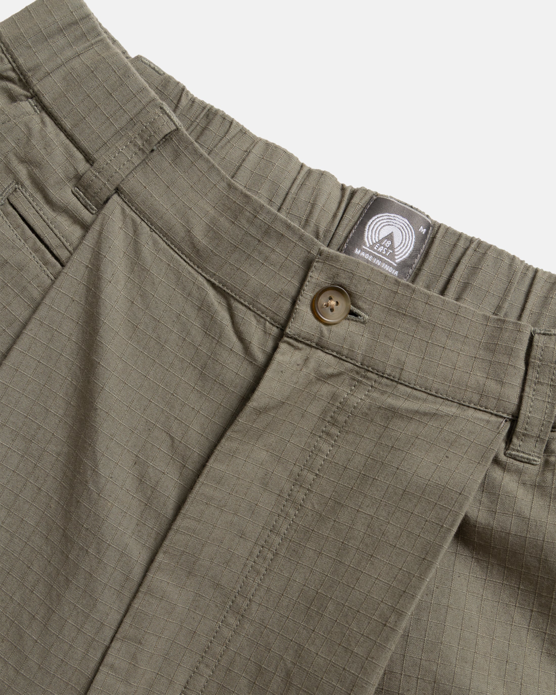 KELL PLEATED BIG PANT - DESTROYED SAGE COTTON RIPSTOP
