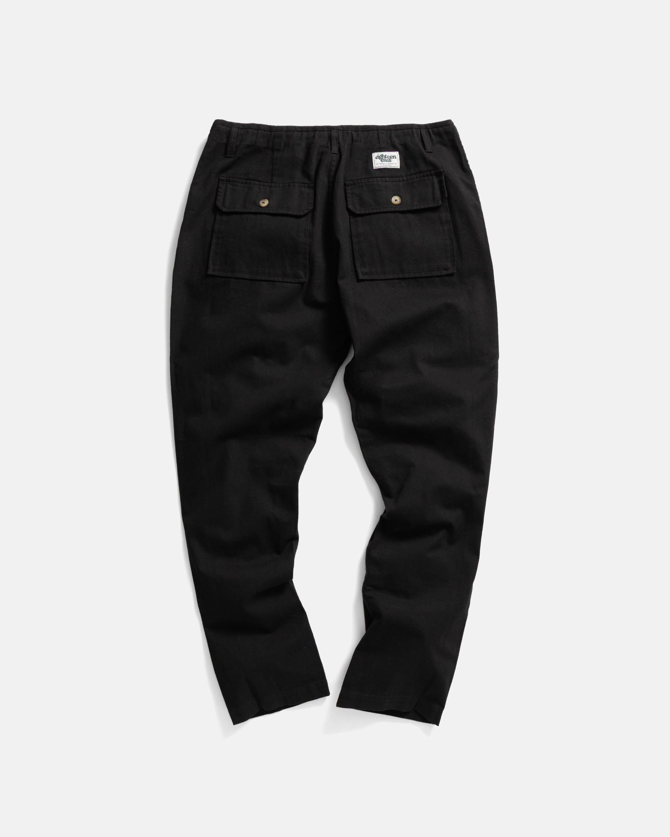 SHELTER SERVICE PANT - BLACK HOMEGROWN TWILL – 18 East