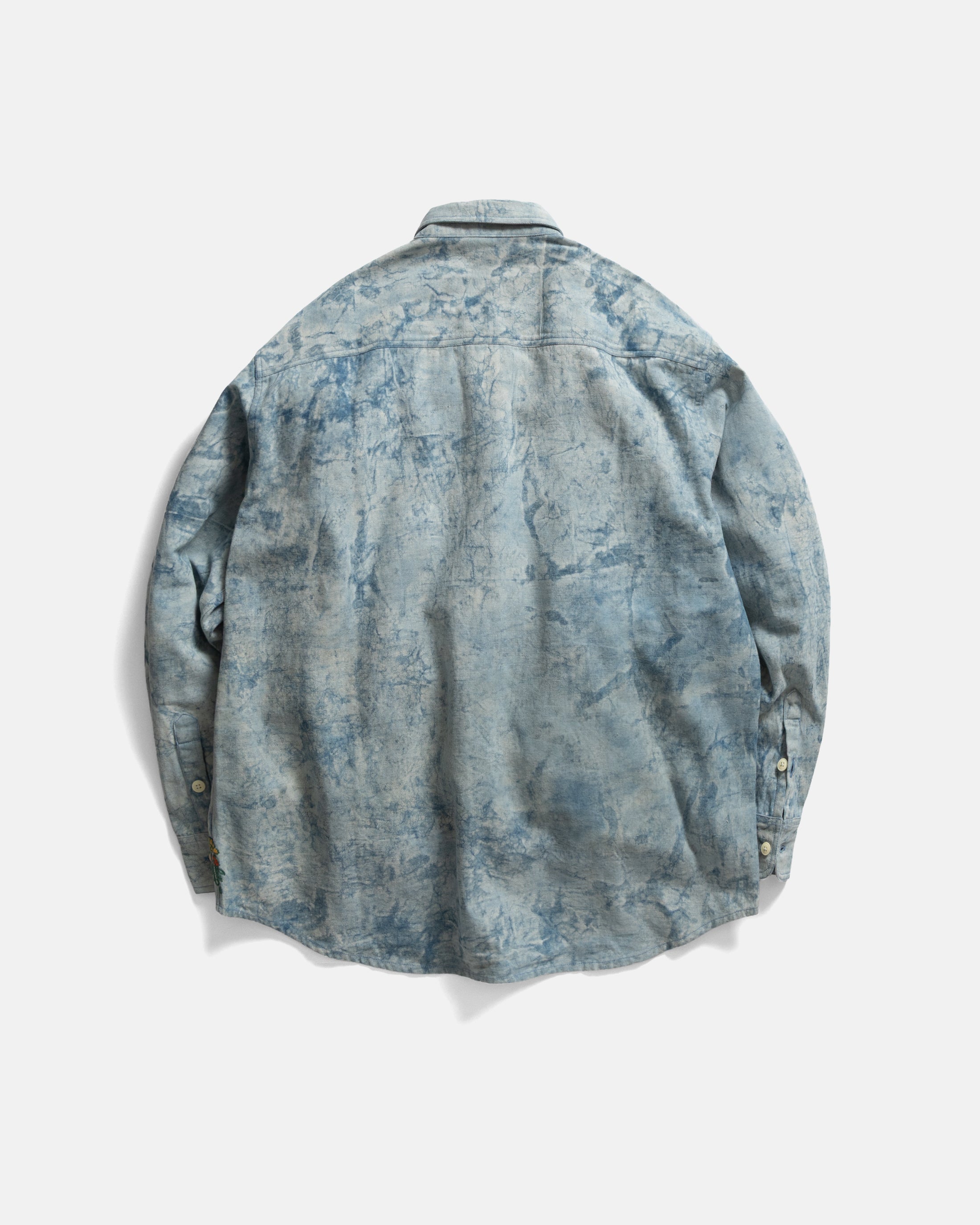 WOLF BUTTON-DOWN SHIRT - INDIGO DABU DYED HEAVY OXFORD CLOTH