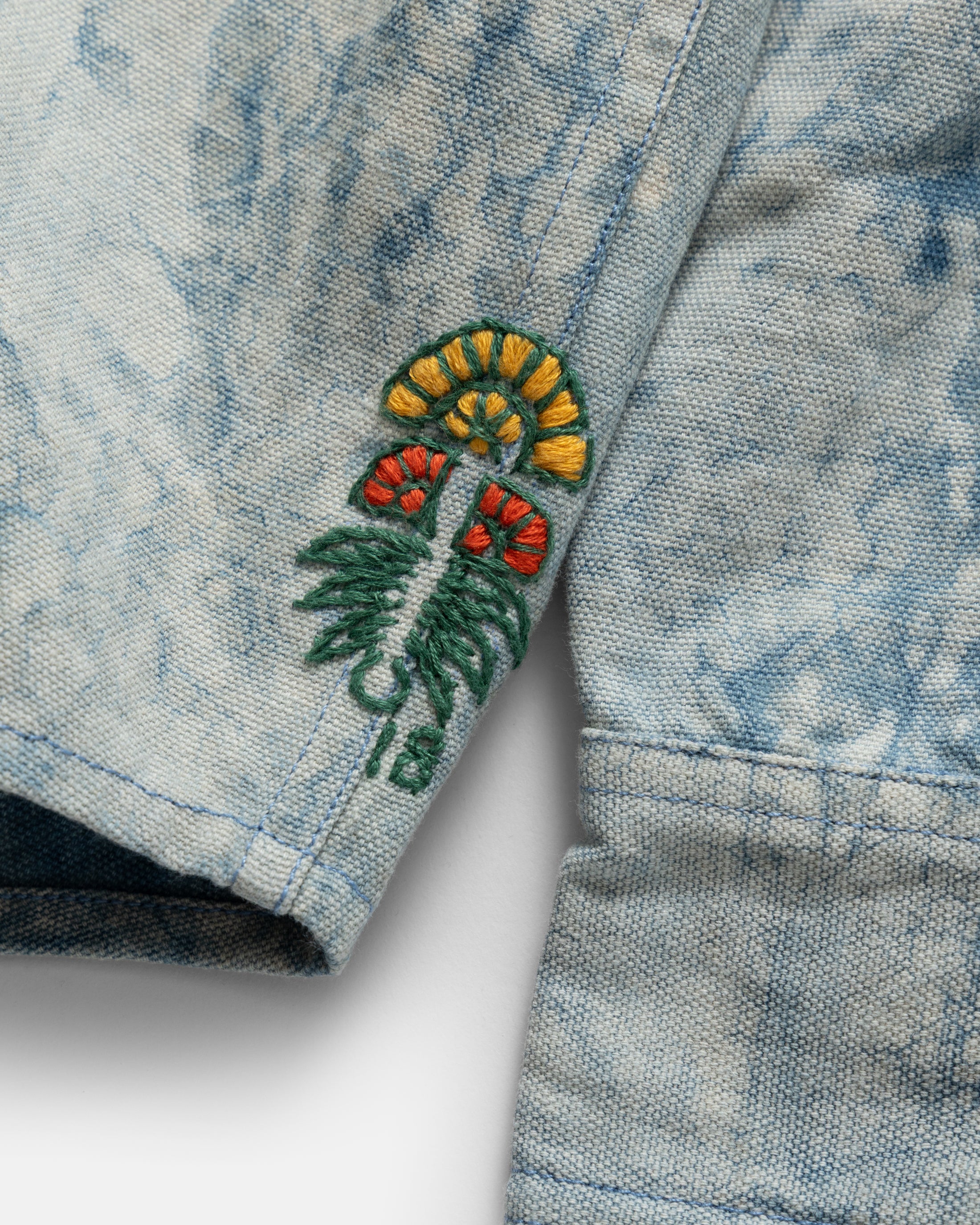 WOLF BUTTON-DOWN SHIRT - INDIGO DABU DYED HEAVY OXFORD CLOTH