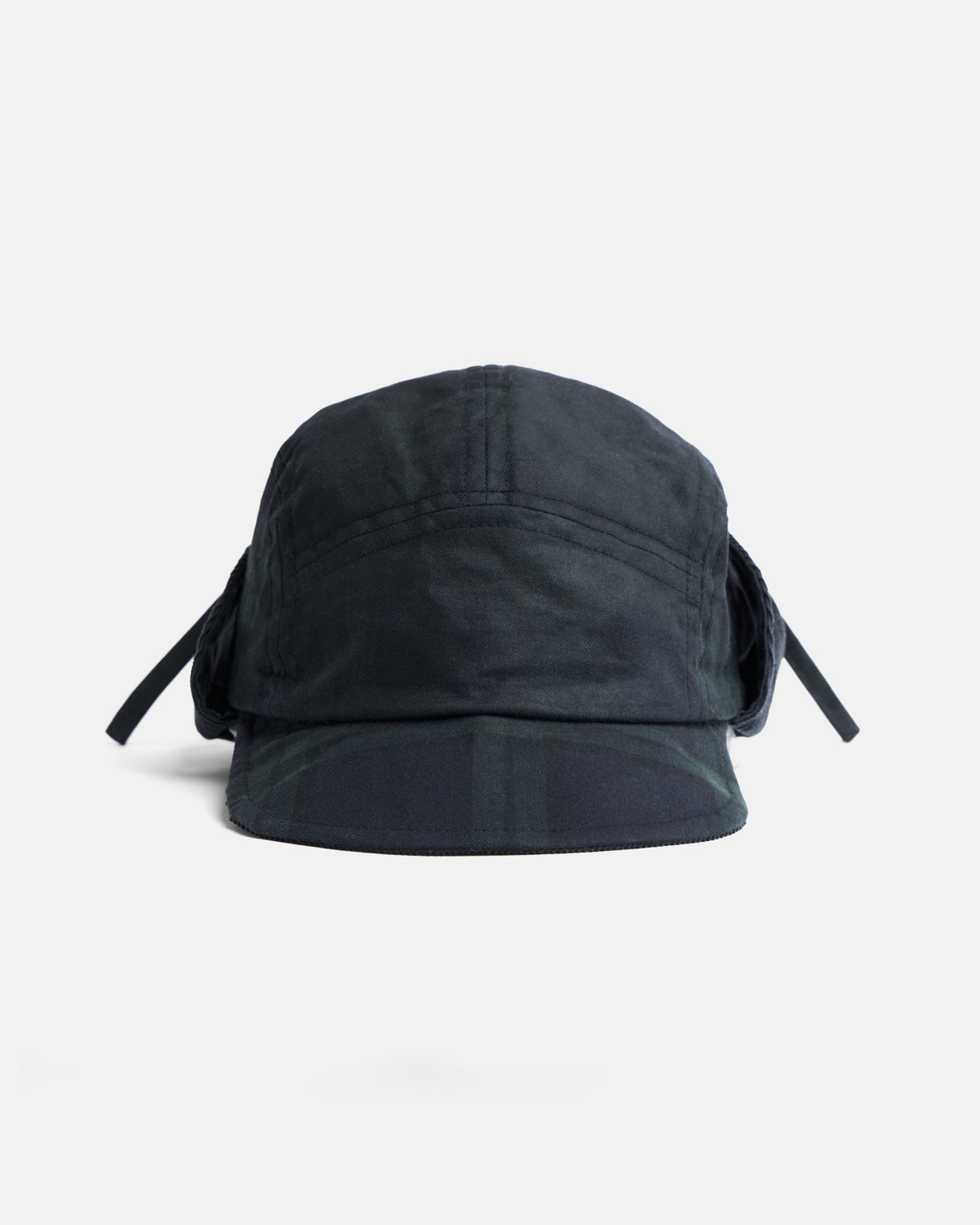 RAINIER TRAPPER HAT - BARELY BLACKWATCH BEESWAX COATED COTTON TWILL AND BLACK COTTON CORDUROY
