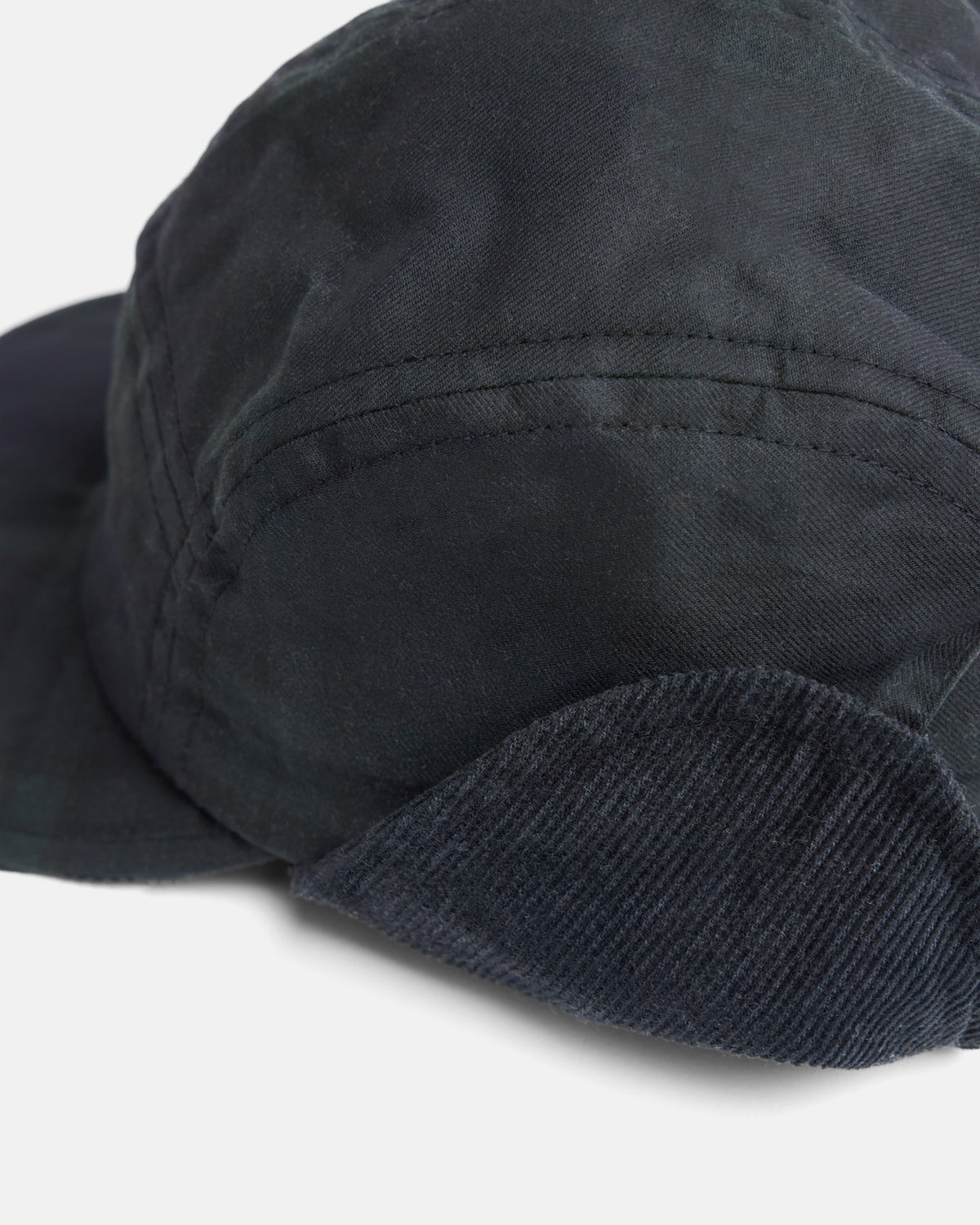 RAINIER TRAPPER HAT - BARELY BLACKWATCH BEESWAX COATED COTTON TWILL AND BLACK COTTON CORDUROY