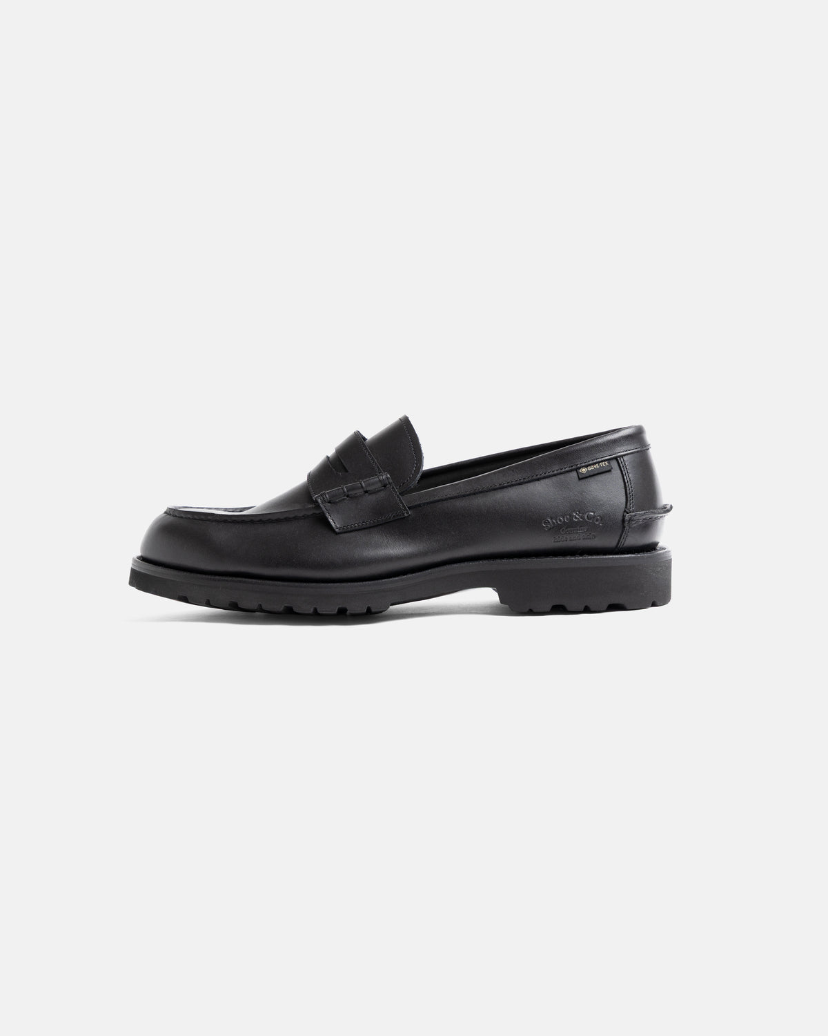 REGAL SHOE & CO. GORE-TEX BEEFROLL PENNY LOAFER - BLACK CALF LEATHER