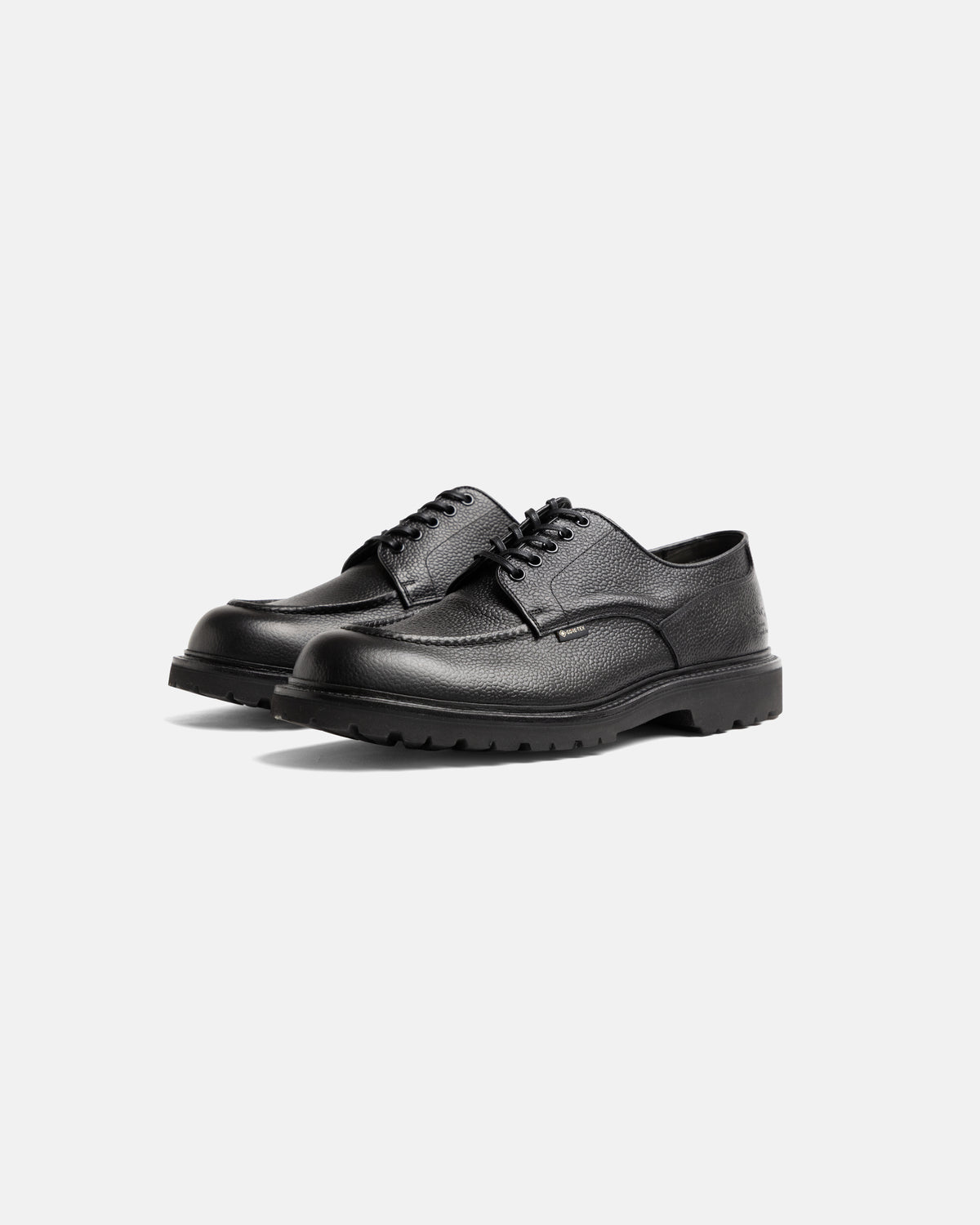 REGAL SHOE & CO. GORE-TEX U-TIP DERBY - BLACK PEBBLED GRAIN SANYO LEATHER
