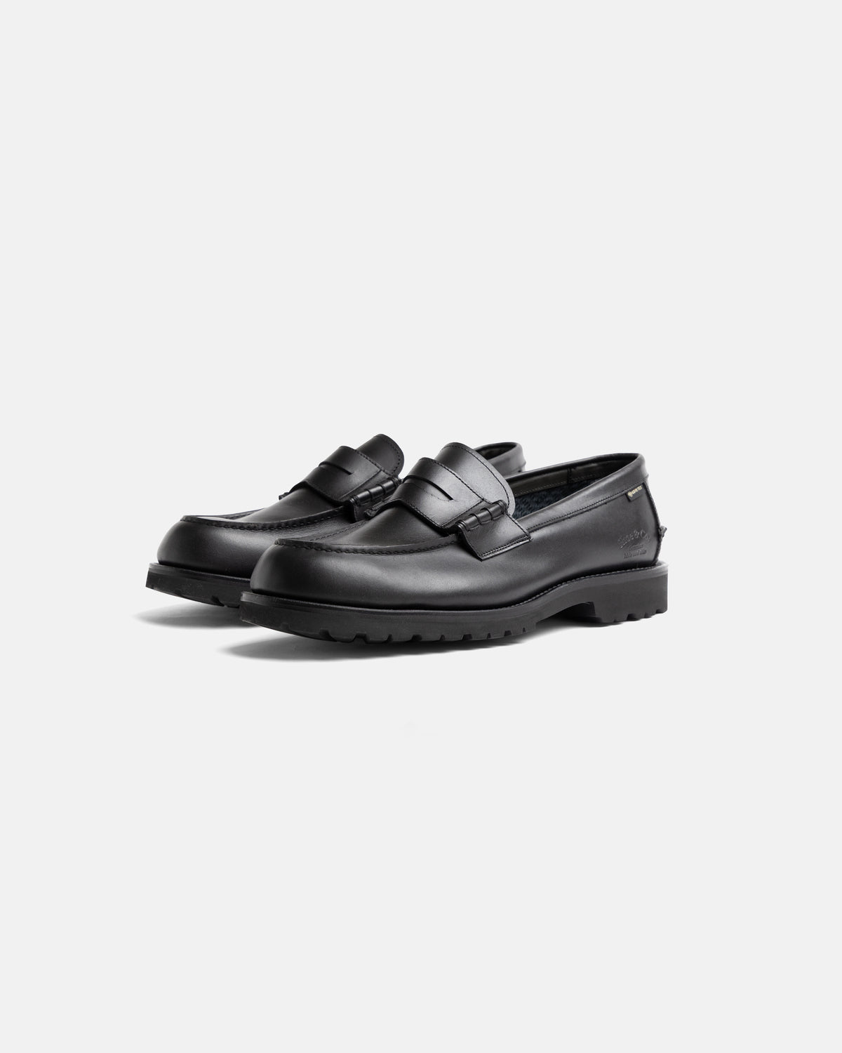 REGAL SHOE & CO. GORE-TEX BEEFROLL PENNY LOAFER - BLACK CALF LEATHER