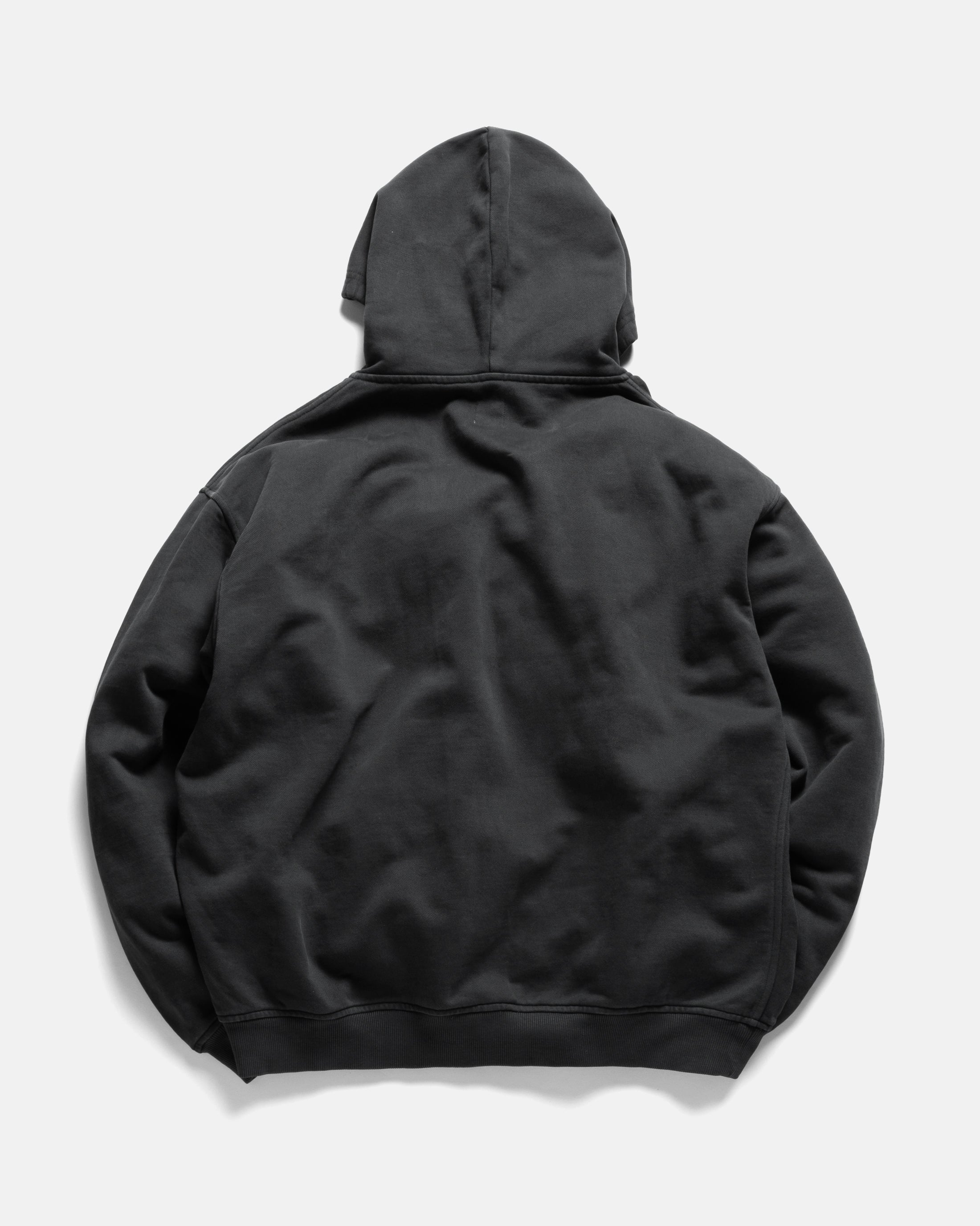 TOLMIE FULLZIP SWEATSHIRT - OVERDYED BLACK 19oz. ALL COTTON FLEECE WITH EARTH PAISLEY PRINTED LOOPBACK TERRY BACK