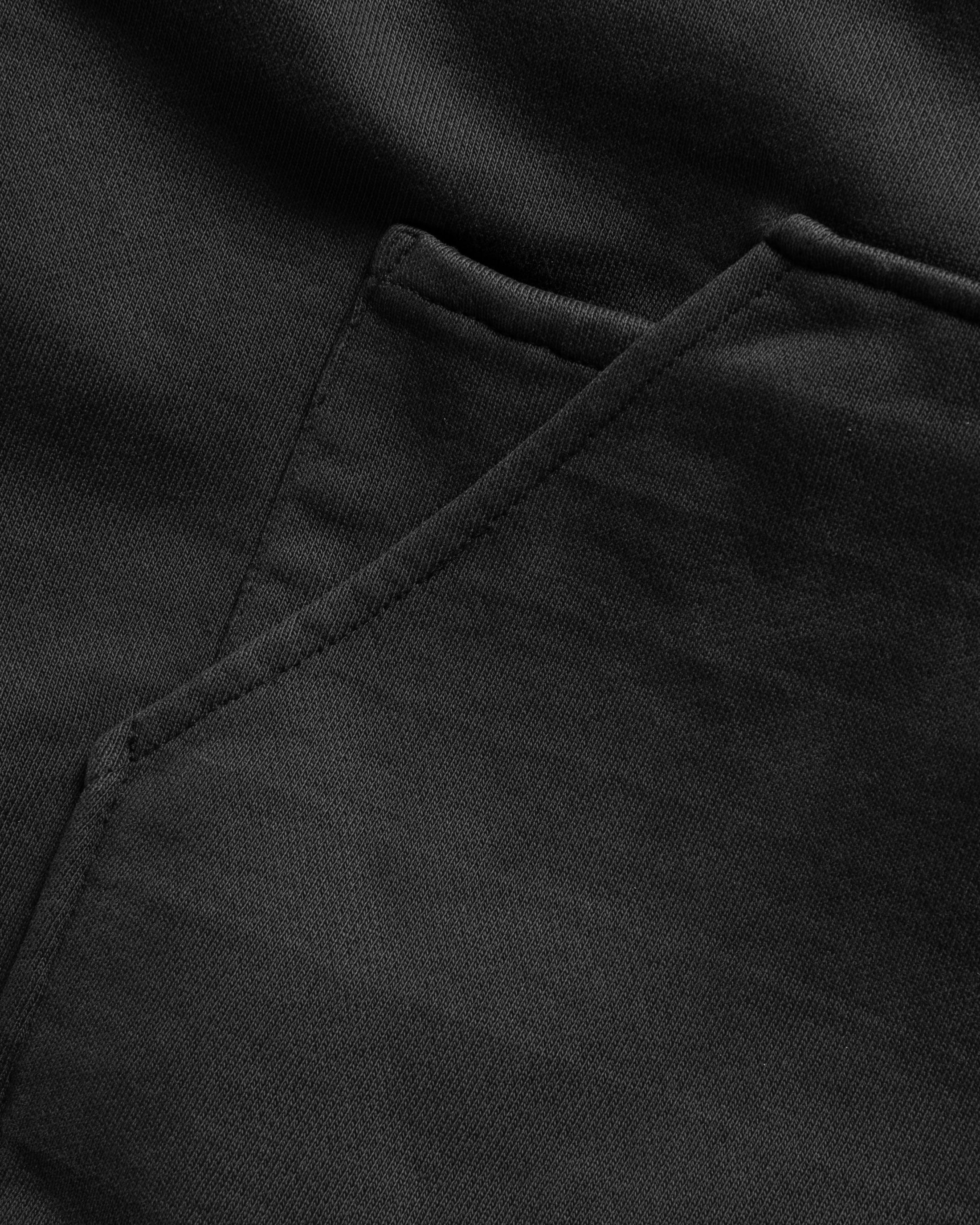 TOLMIE FULLZIP SWEATSHIRT - OVERDYED BLACK 19oz. ALL COTTON FLEECE WITH EARTH PAISLEY PRINTED LOOPBACK TERRY BACK