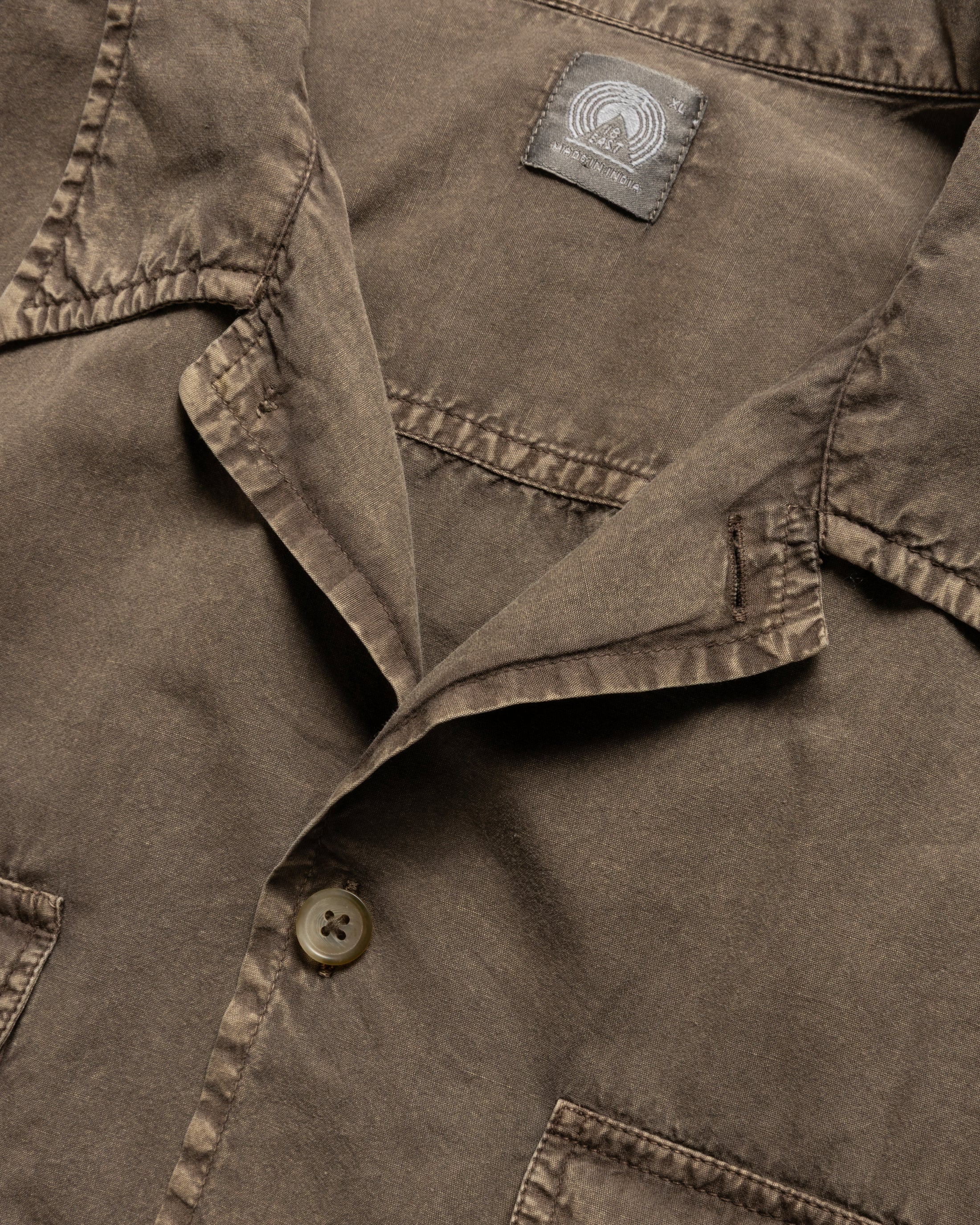 WES STRAIGHT HEM WORK SHIRT - FALCON BROWN PIGMENT DYED POPLIN