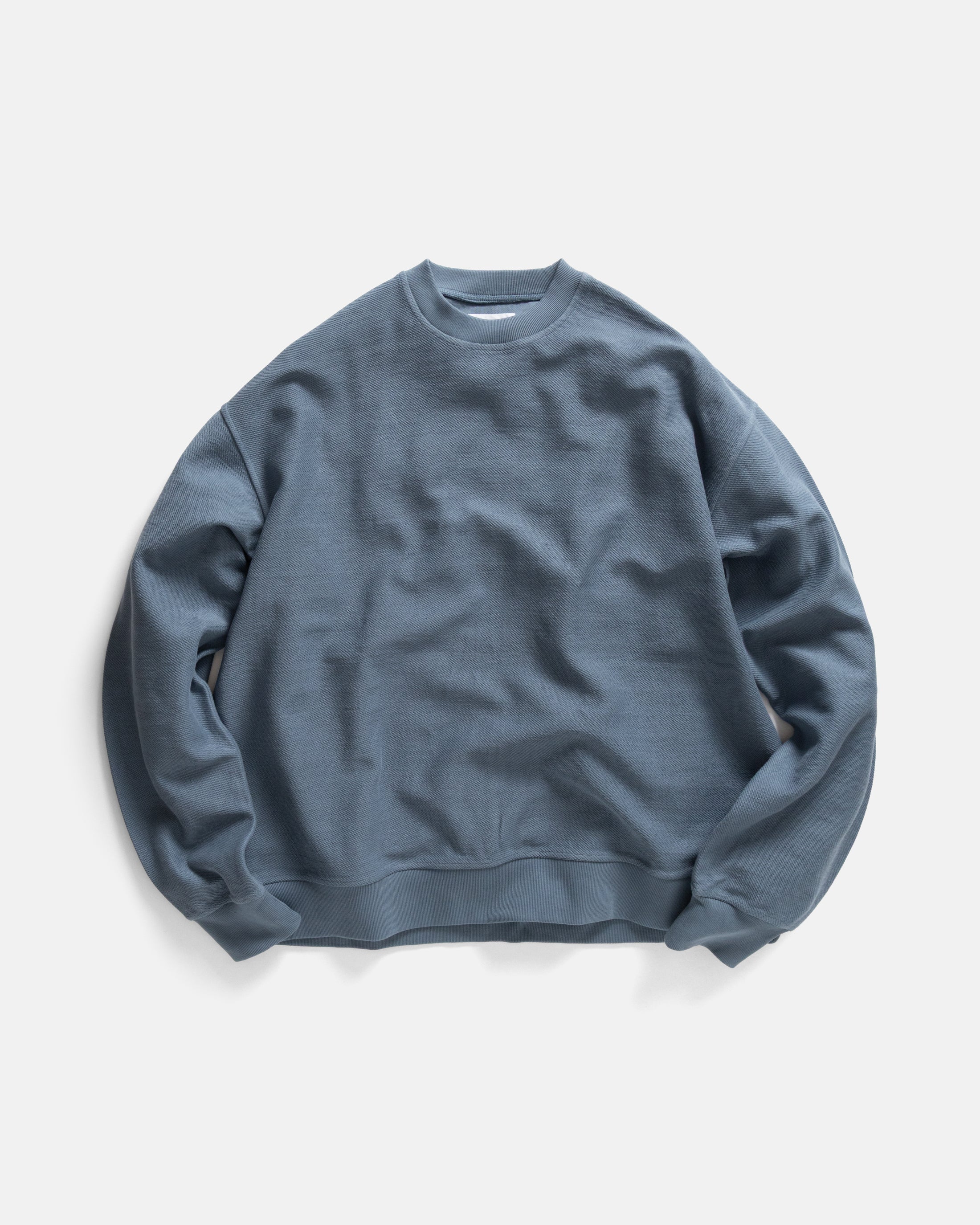 REVERSIBLE DJ CREWNECK SWEATSHIRT - BLUE MIRAGE 19oz. ALL COTTON FLEECE