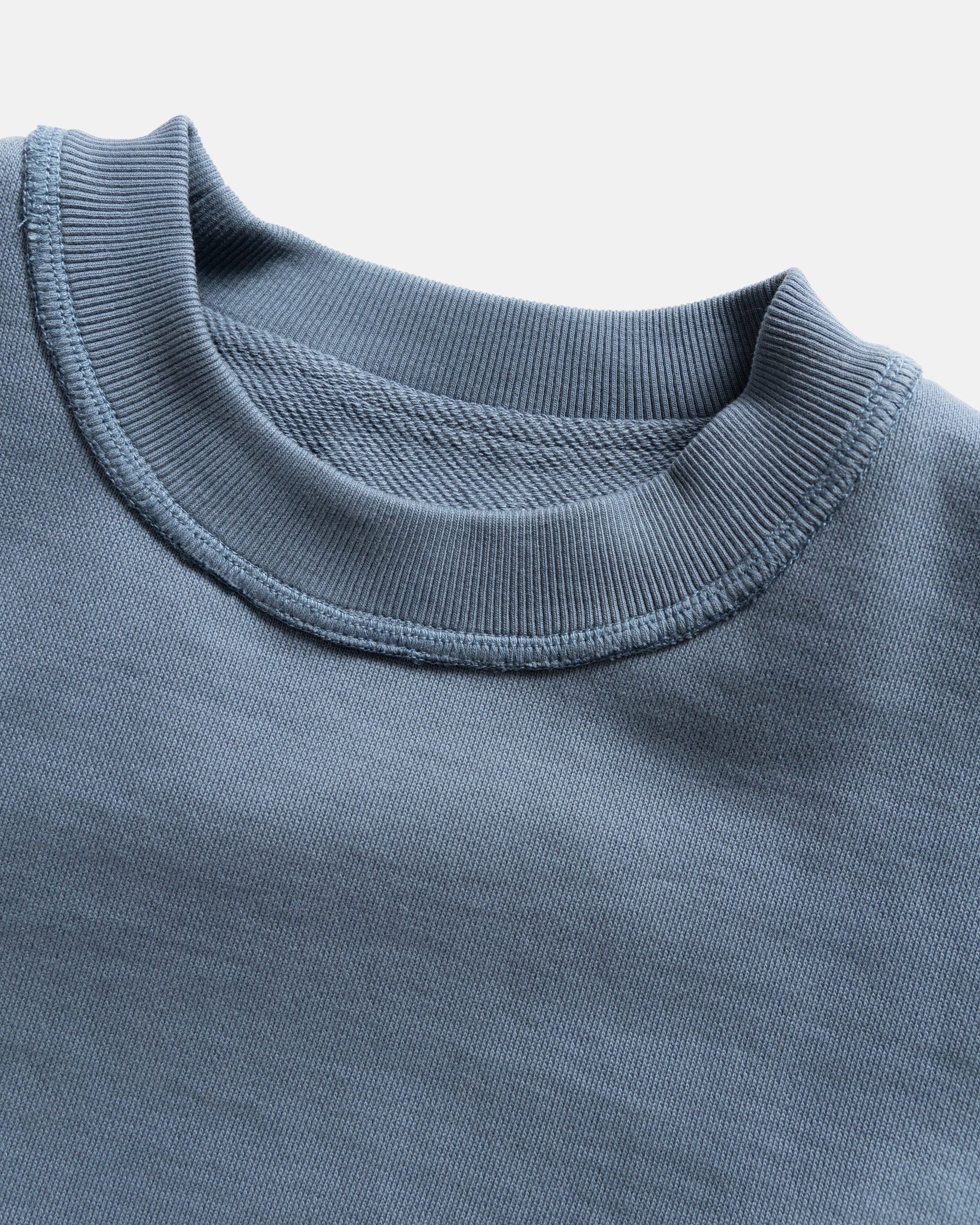 REVERSIBLE DJ CREWNECK SWEATSHIRT - BLUE MIRAGE 19oz. ALL COTTON FLEECE