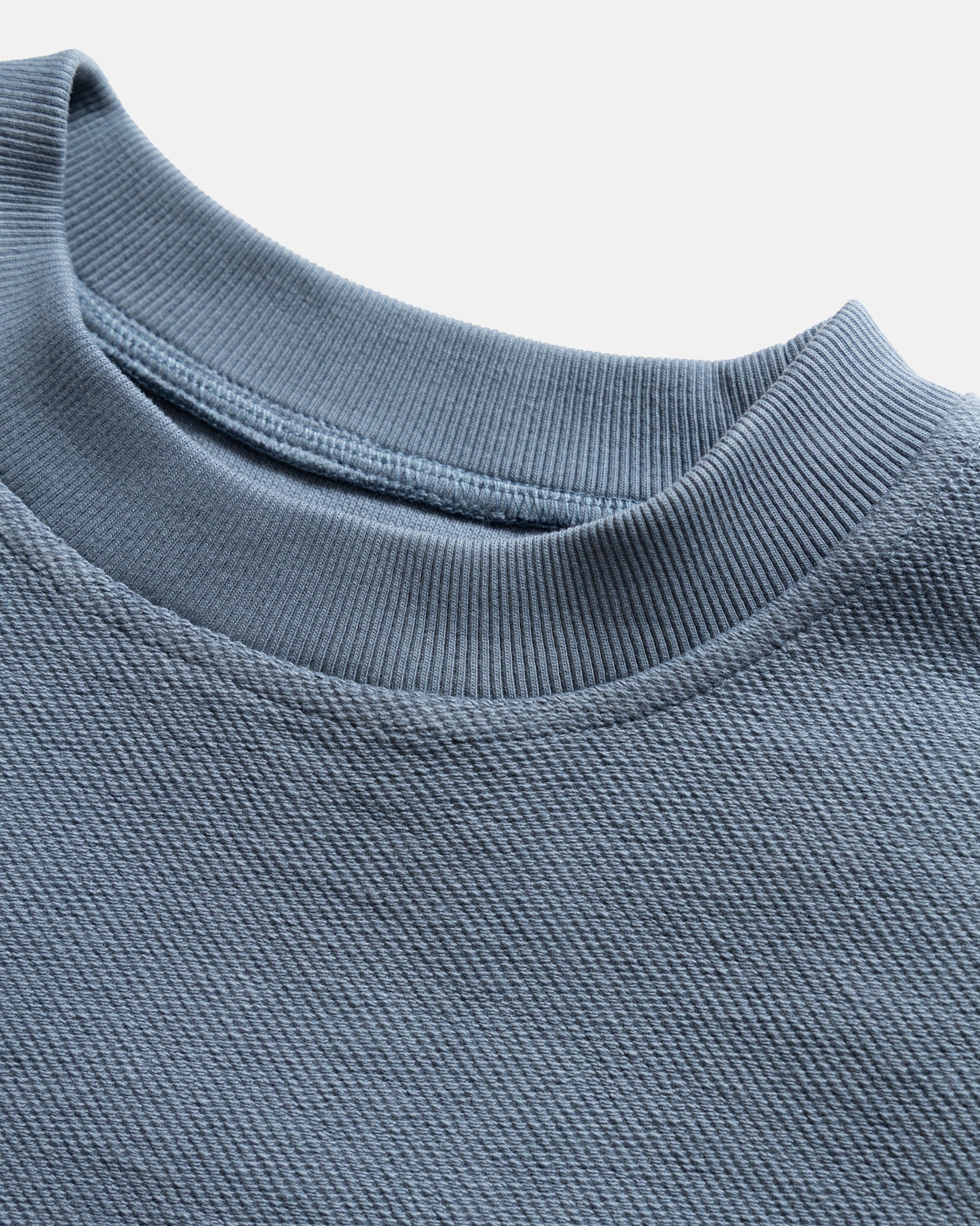 REVERSIBLE DJ CREWNECK SWEATSHIRT - BLUE MIRAGE 19oz. ALL COTTON FLEECE