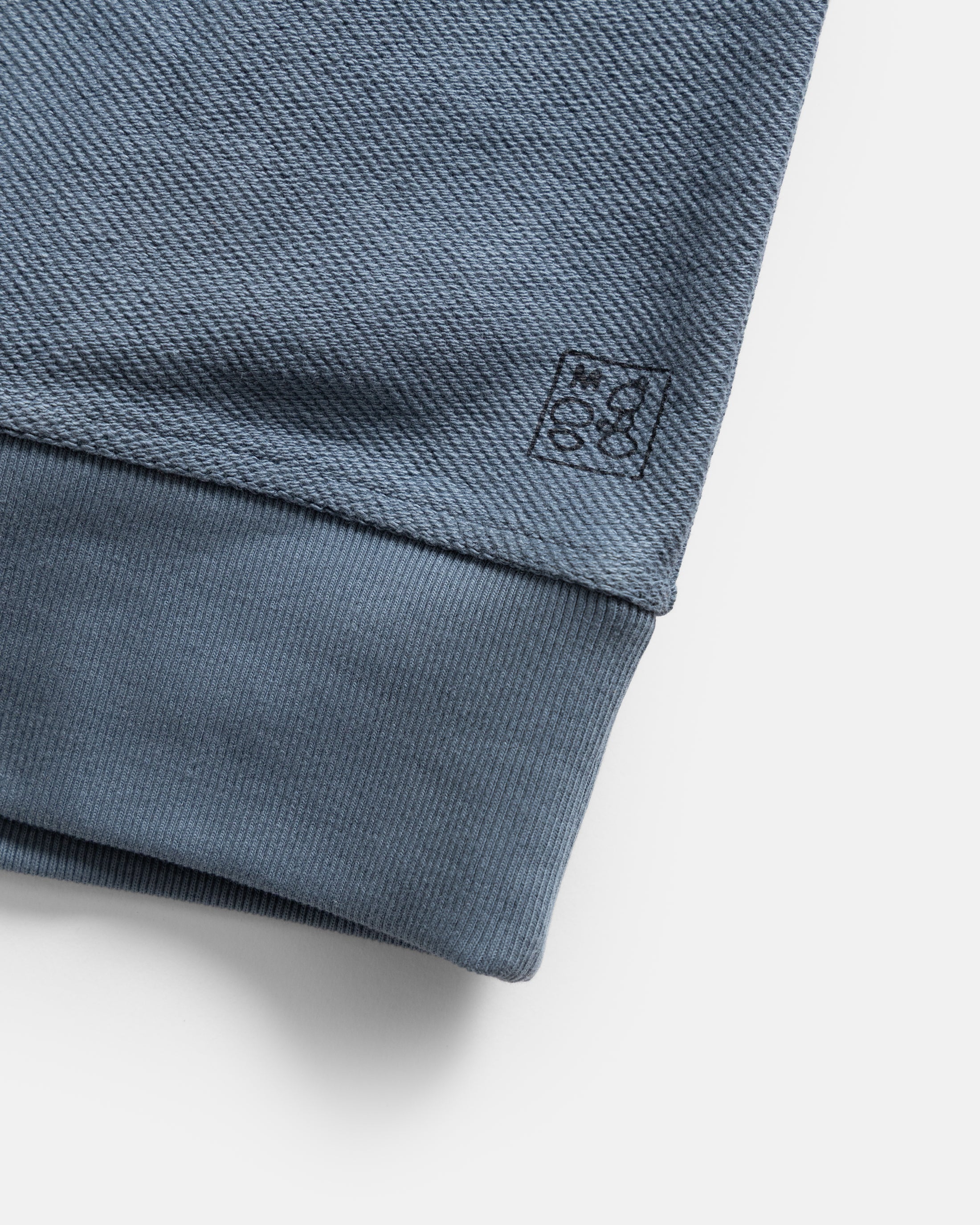 REVERSIBLE DJ CREWNECK SWEATSHIRT - BLUE MIRAGE 19oz. ALL COTTON FLEECE