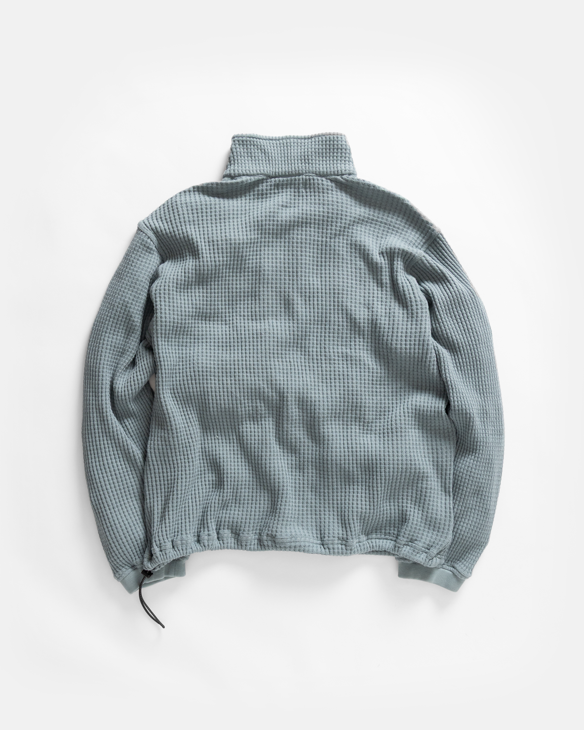 ROSCO 1/4 ZIP SWEATER - TROOPER SLATE BLENDED TECH COTTON EXPLODED THERMAL