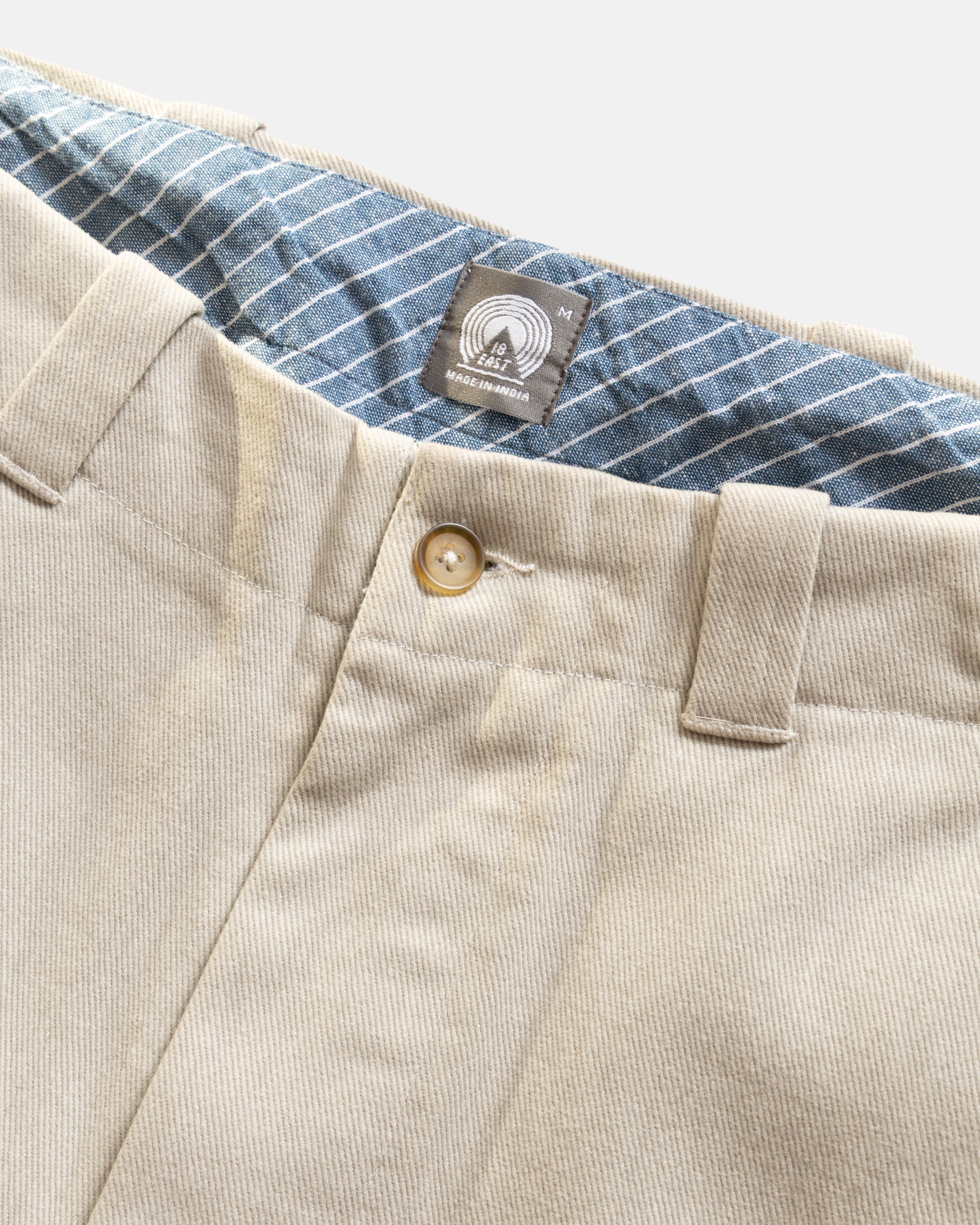 ROSSI CHINO - ECRU BRUSHED HEATHER CAVALRY TWILL