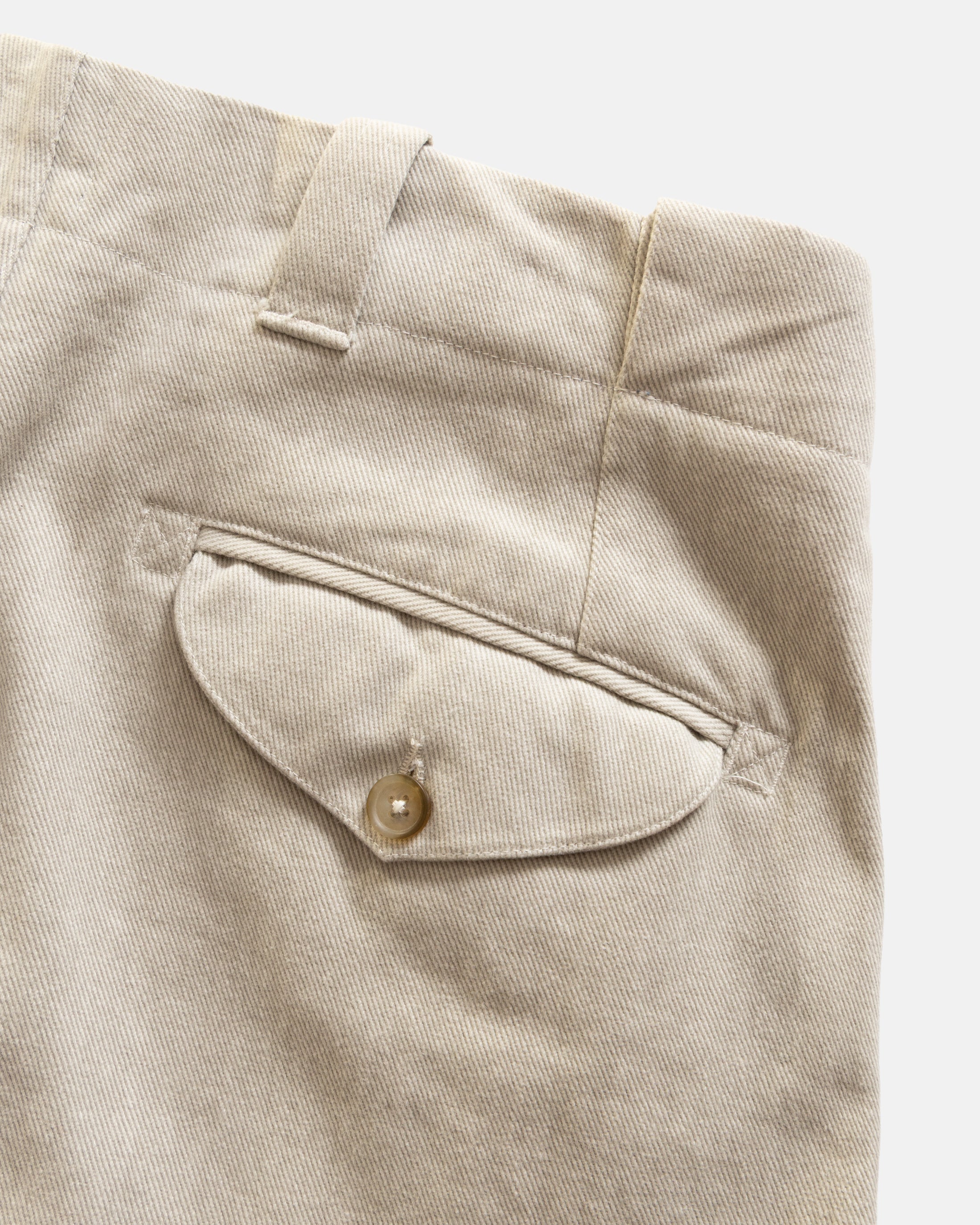 ROSSI CHINO - ECRU BRUSHED HEATHER CAVALRY TWILL