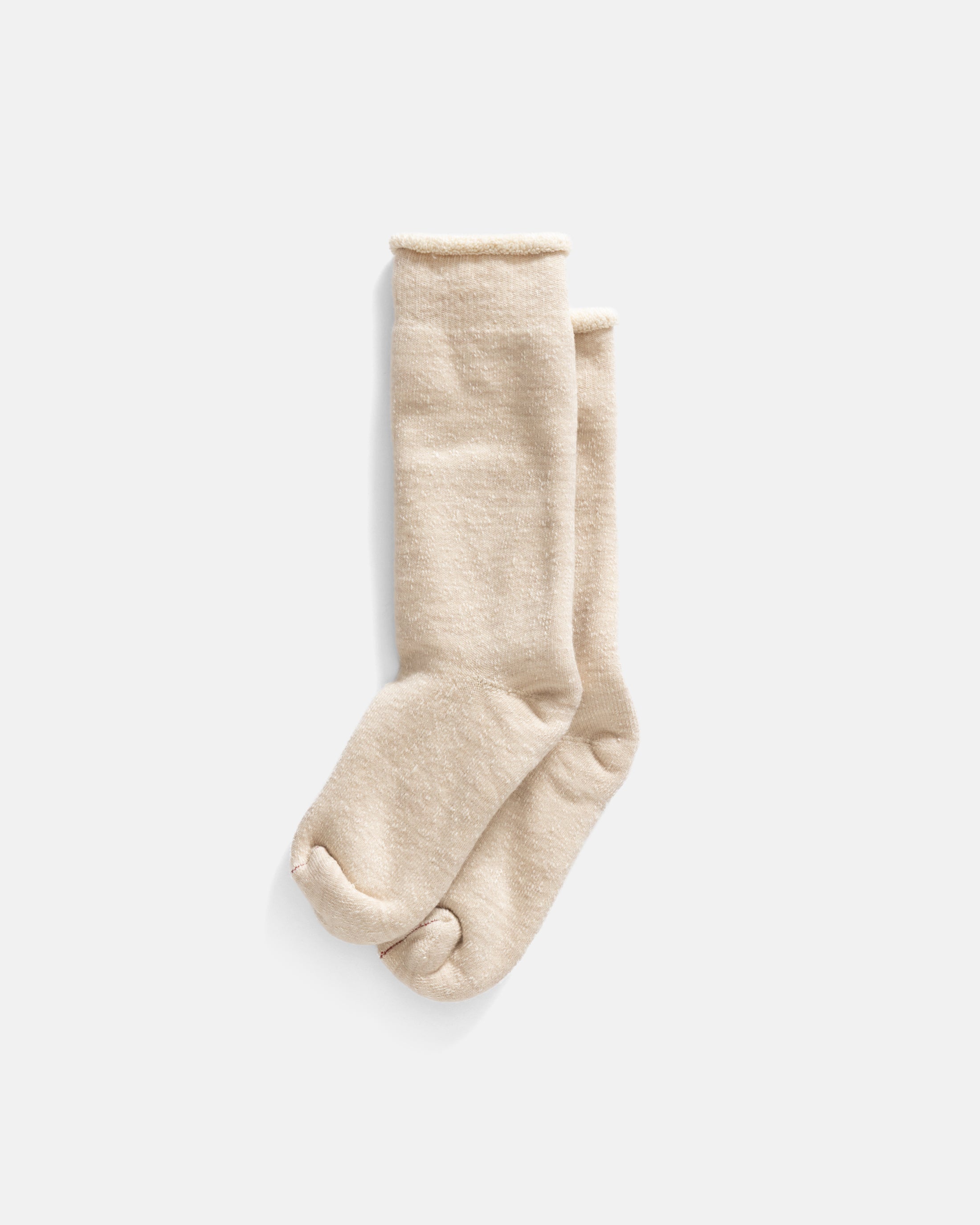 ROTOTO DOUBLE FACE CREW SOCKS - OATMEAL HEATHER