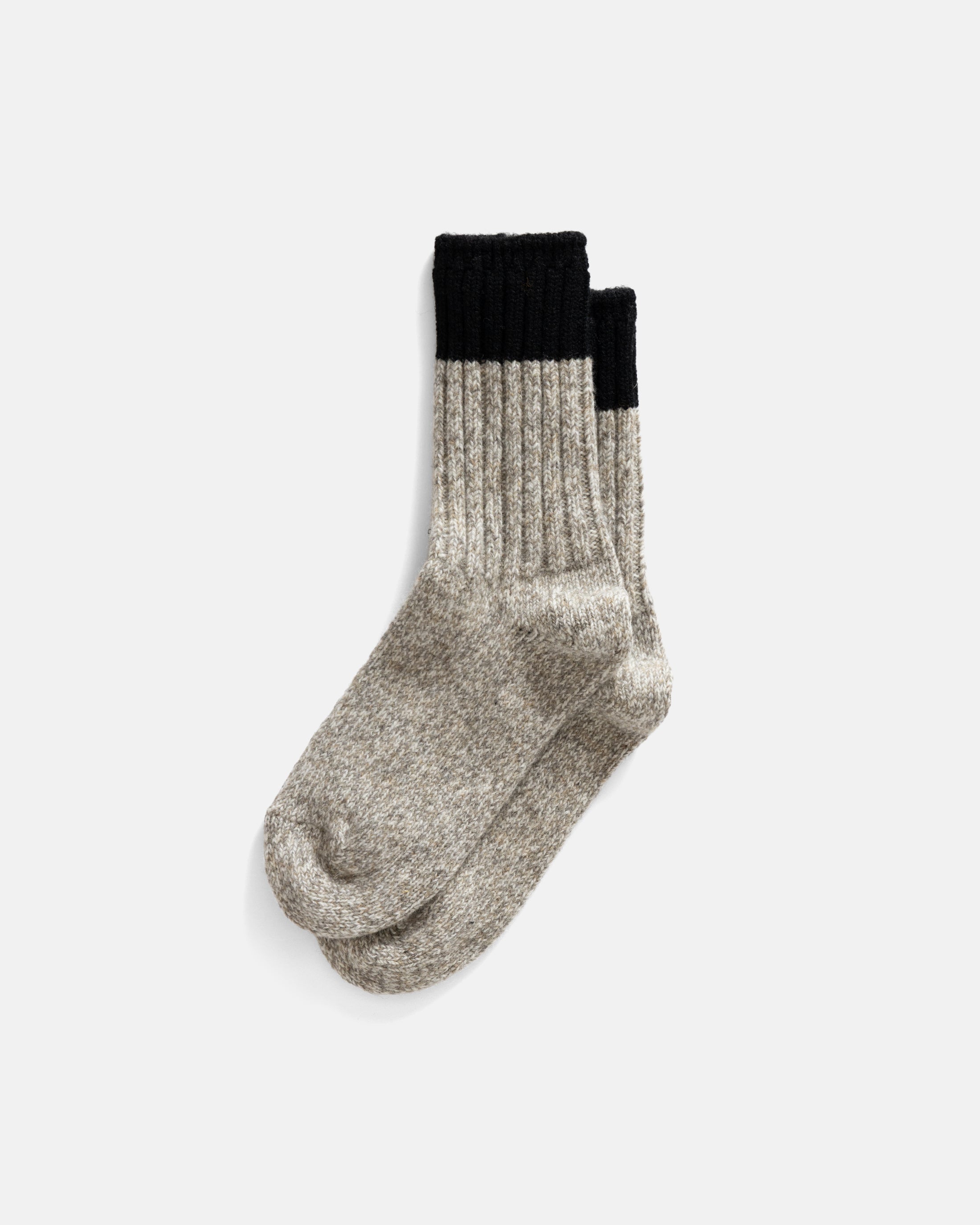 ROTOTO MERINO WOOL RAGG SOCKS - BLACK FOG HEATHER