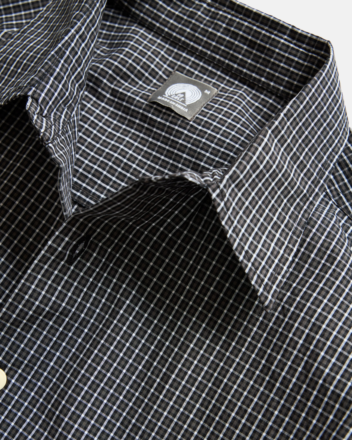 LS RUNGE SHIRT - BLACK / SALT / WALNUT BOLD TATTERSAL COTTON POPLIN