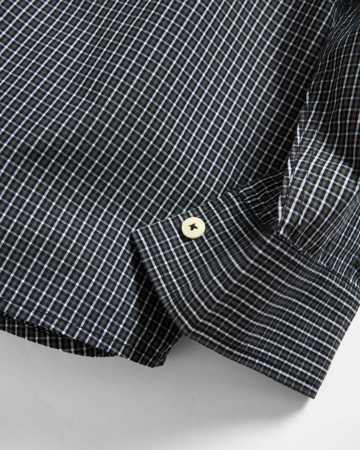 LS RUNGE SHIRT - BLACK / SALT / WALNUT BOLD TATTERSAL COTTON POPLIN