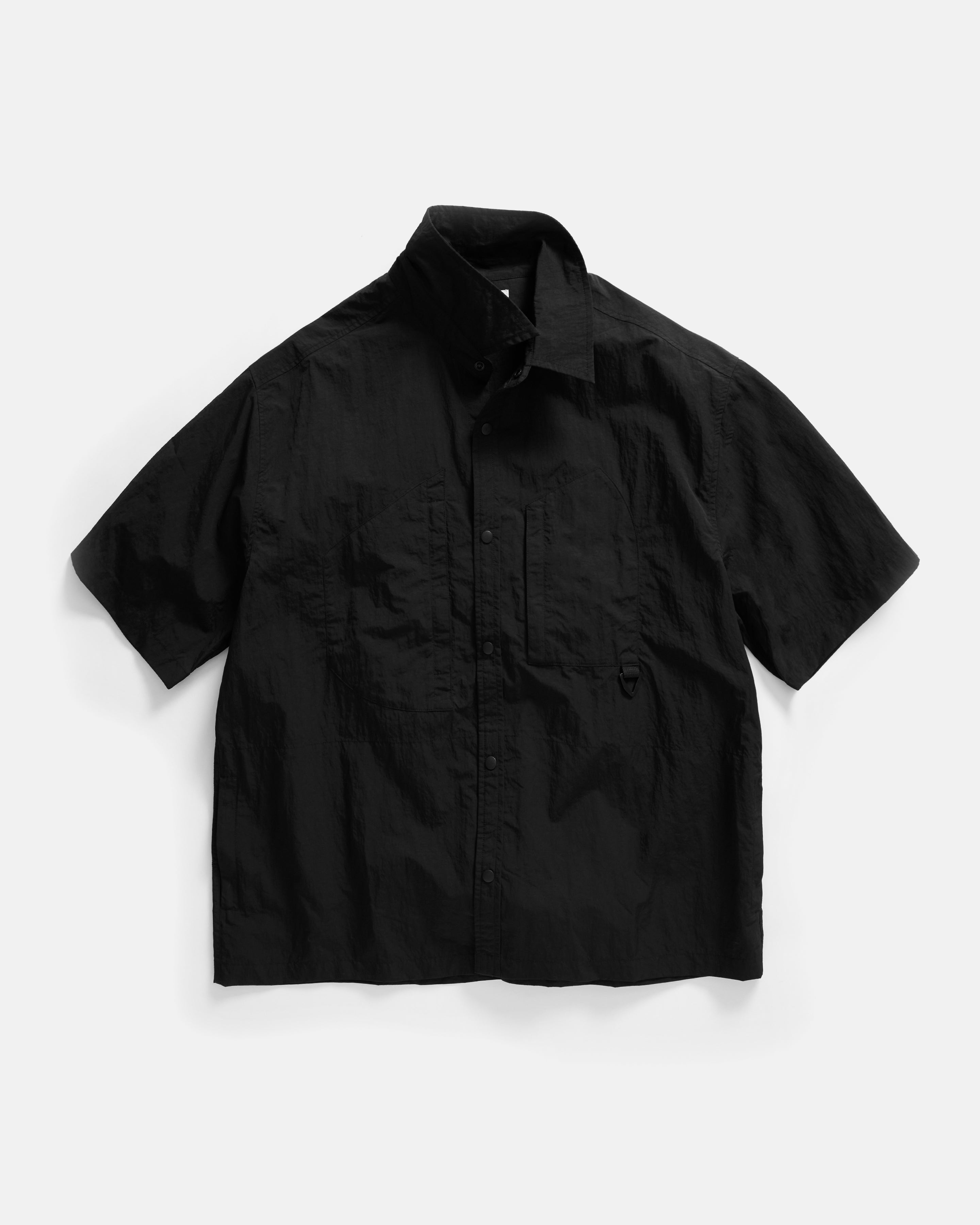 S/S BACLIFF ABSTRACT POCKET FIELD SHIRT - BLACK FEATHERWEIGHT MICRO RIPSTOP NYLON