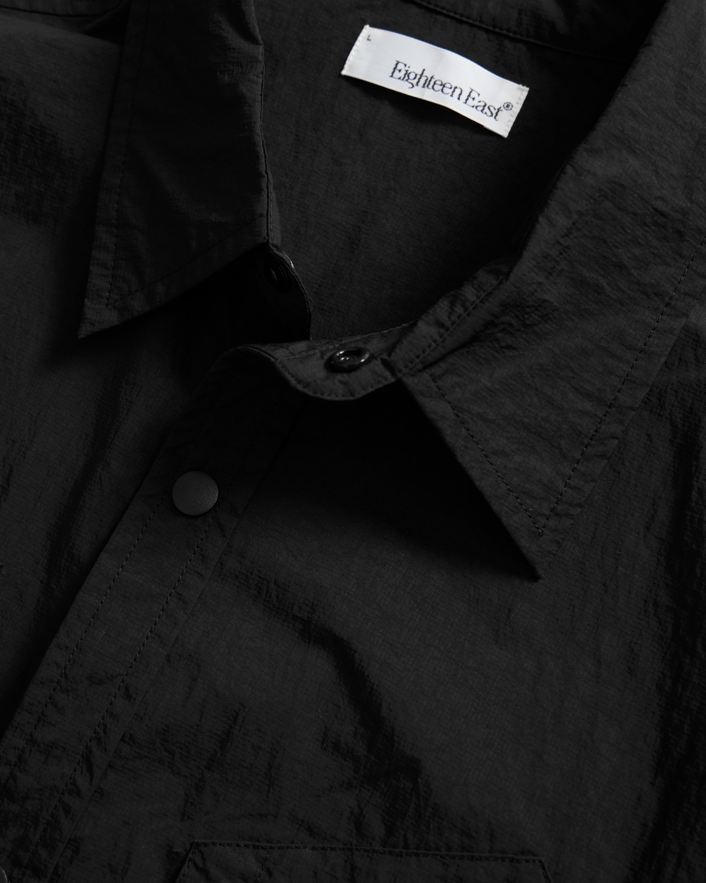 S/S BACLIFF ABSTRACT POCKET FIELD SHIRT - BLACK FEATHERWEIGHT MICRO RIPSTOP NYLON