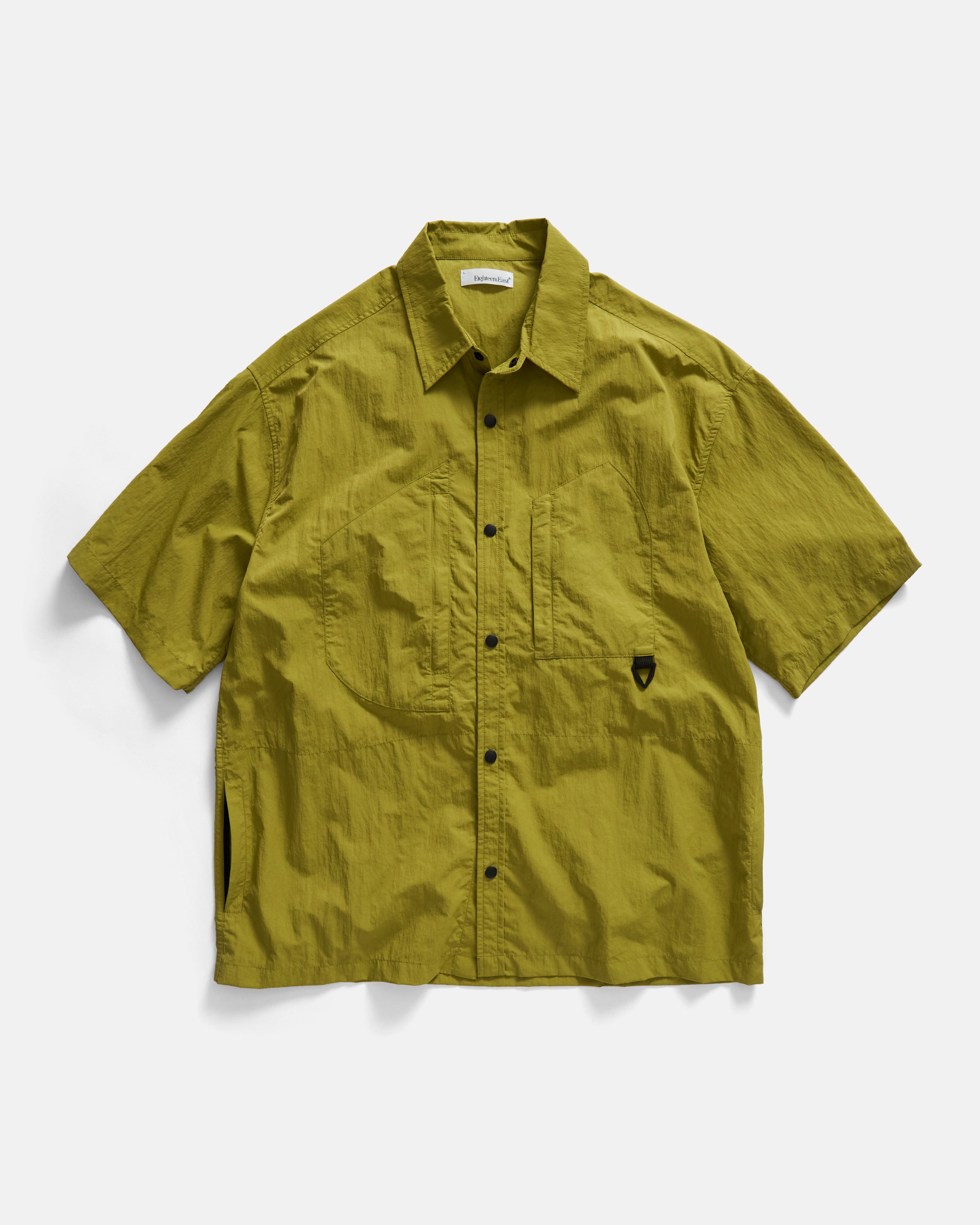 S/S BACLIFF ABSTRACT POCKET FIELD SHIRT - IGUANA GREEN FEATHERWEIGHT MICRO RIPSTOP NYLON