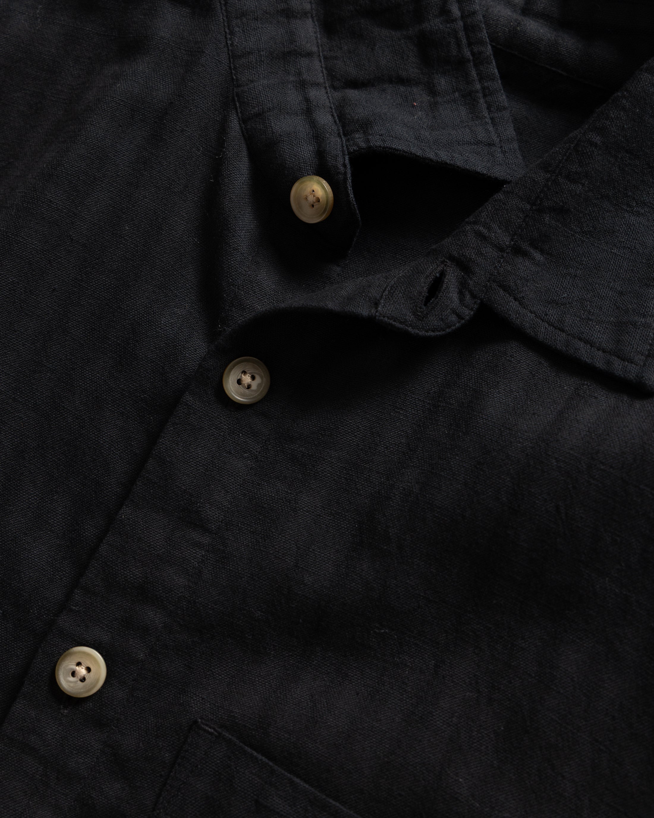 S/S GALE BOX SHIRT - TONAL BLACK COTTON GINGHAM