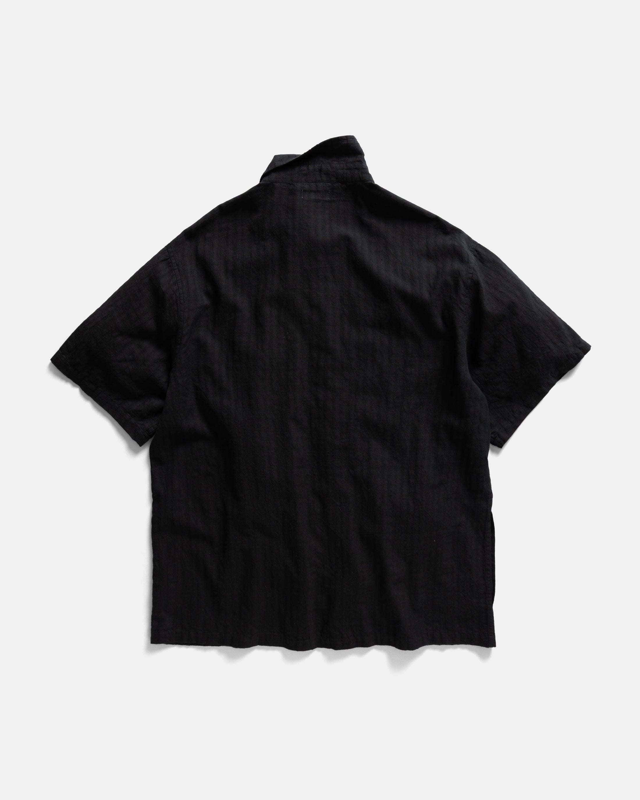 S/S GALE BOX SHIRT - TONAL BLACK COTTON GINGHAM