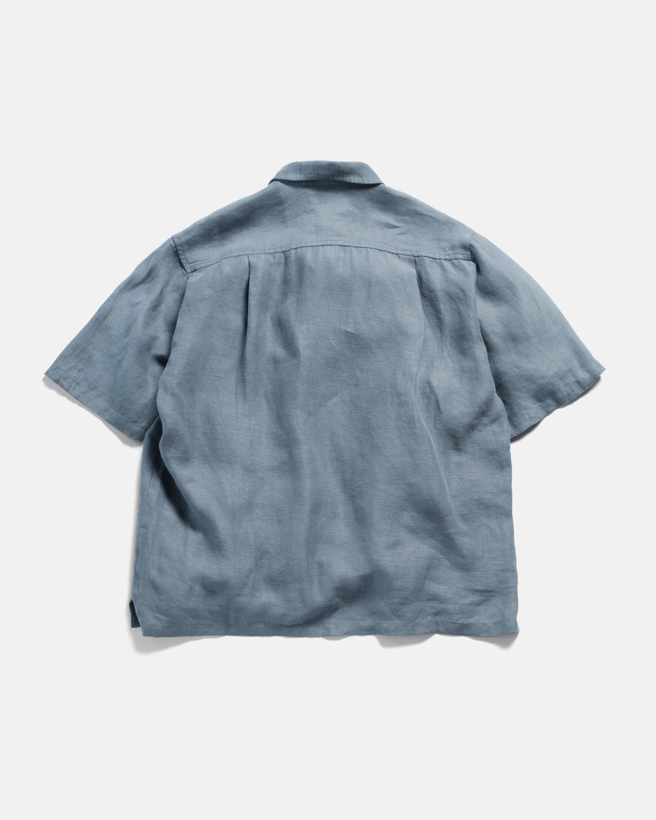 SS HOLLOW SHIRT - CHAMBRAY BLUE LINEN TWILL – 18 East