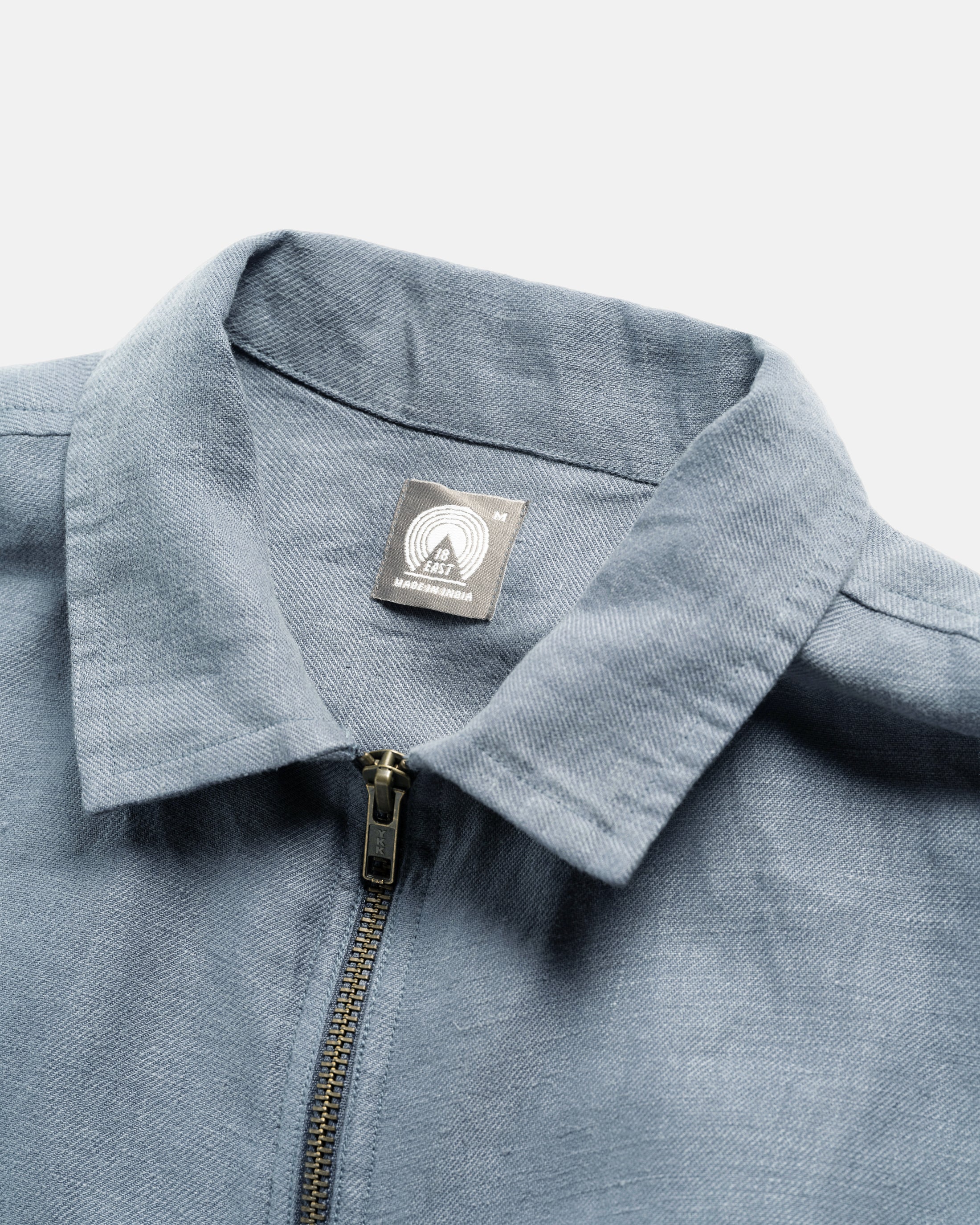 SS HOLLOW SHIRT - CHAMBRAY BLUE LINEN TWILL – 18 East