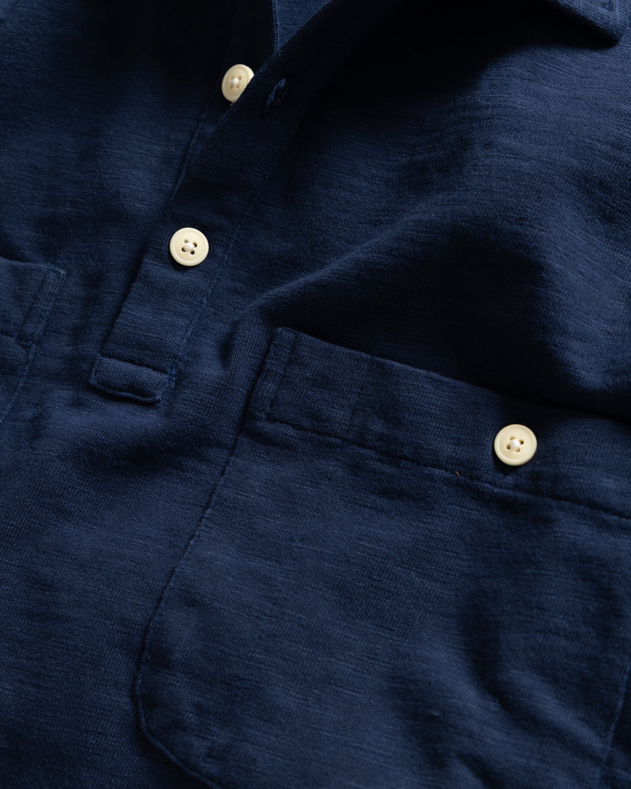 S/S OLIVER POLO - NAVY 9.2 oz SLUB COTTON JERSEY
