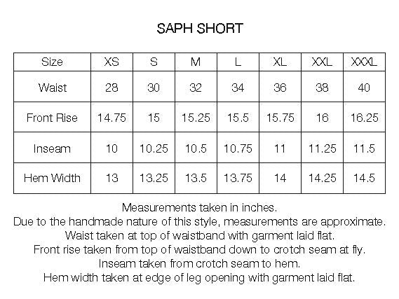 SAPH SHORTS - NATURAL INDIGO YARNED DYED KHADI DENIM