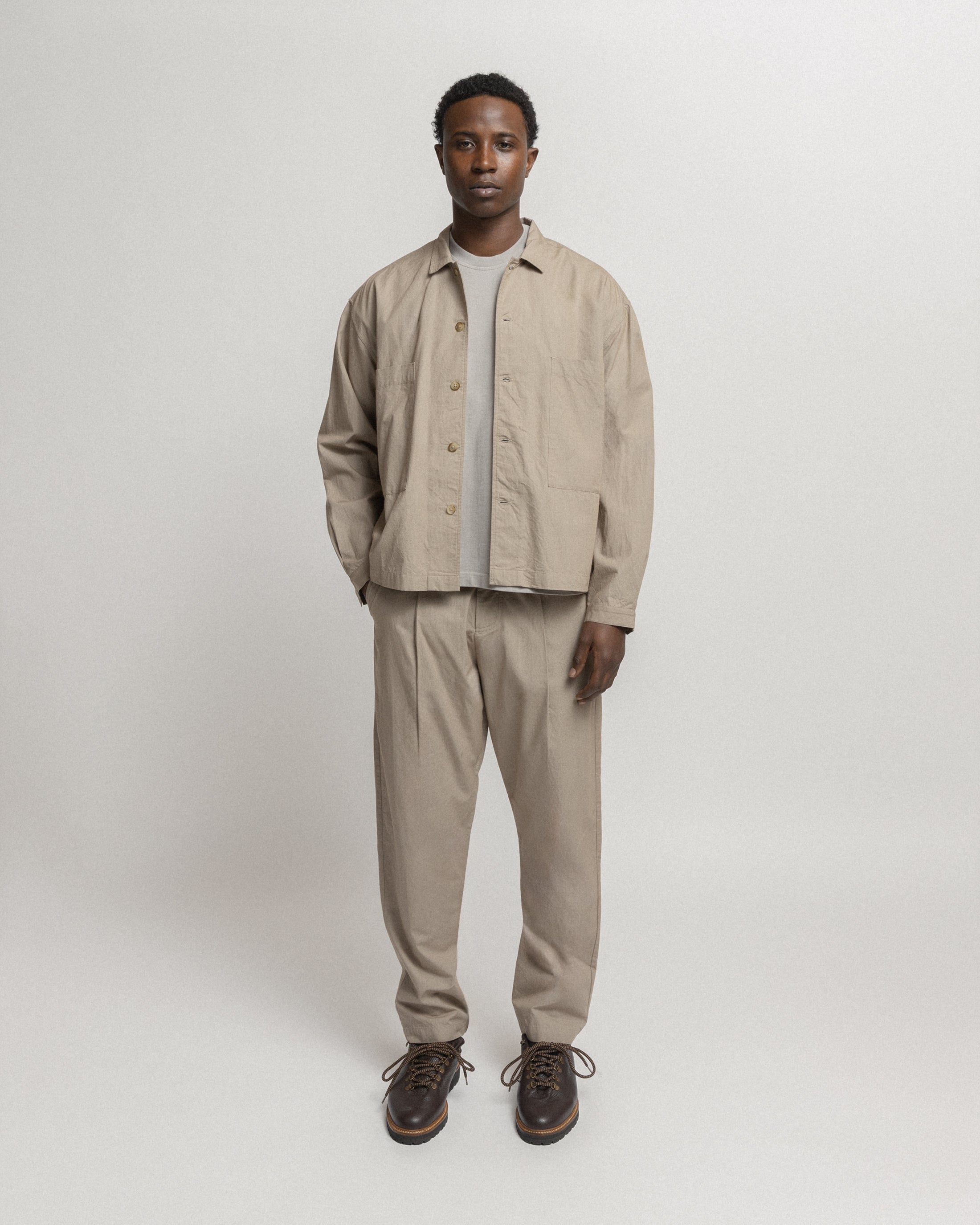 SAM SHIRT JACKET - VINTAGE KHAKI COTTON MICRO RIPSTOP – 18 East