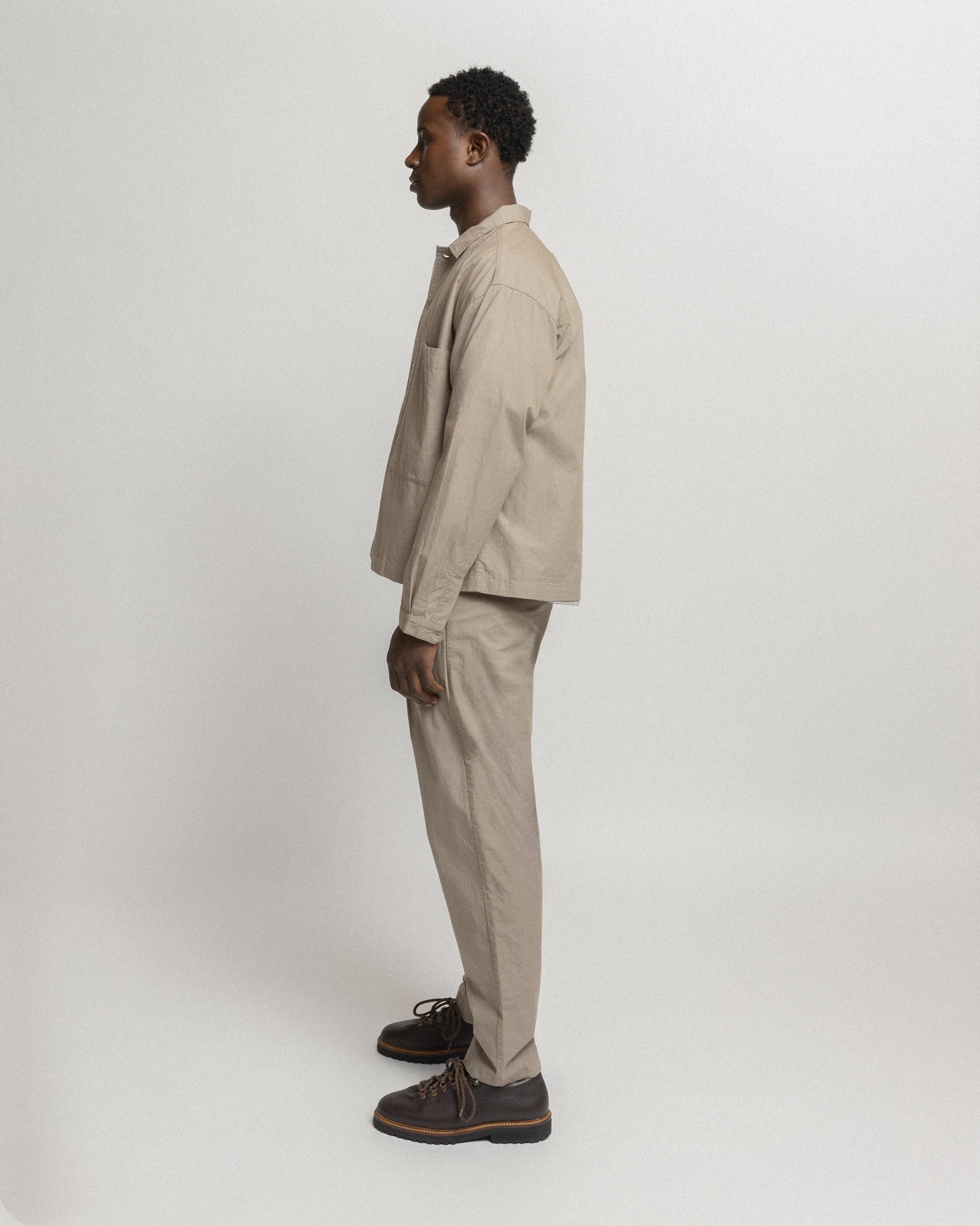 JIAN SINGLE PLEAT PANT - VINTAGE KHAKI COTTON MICRO RIPSTOP – 18 East