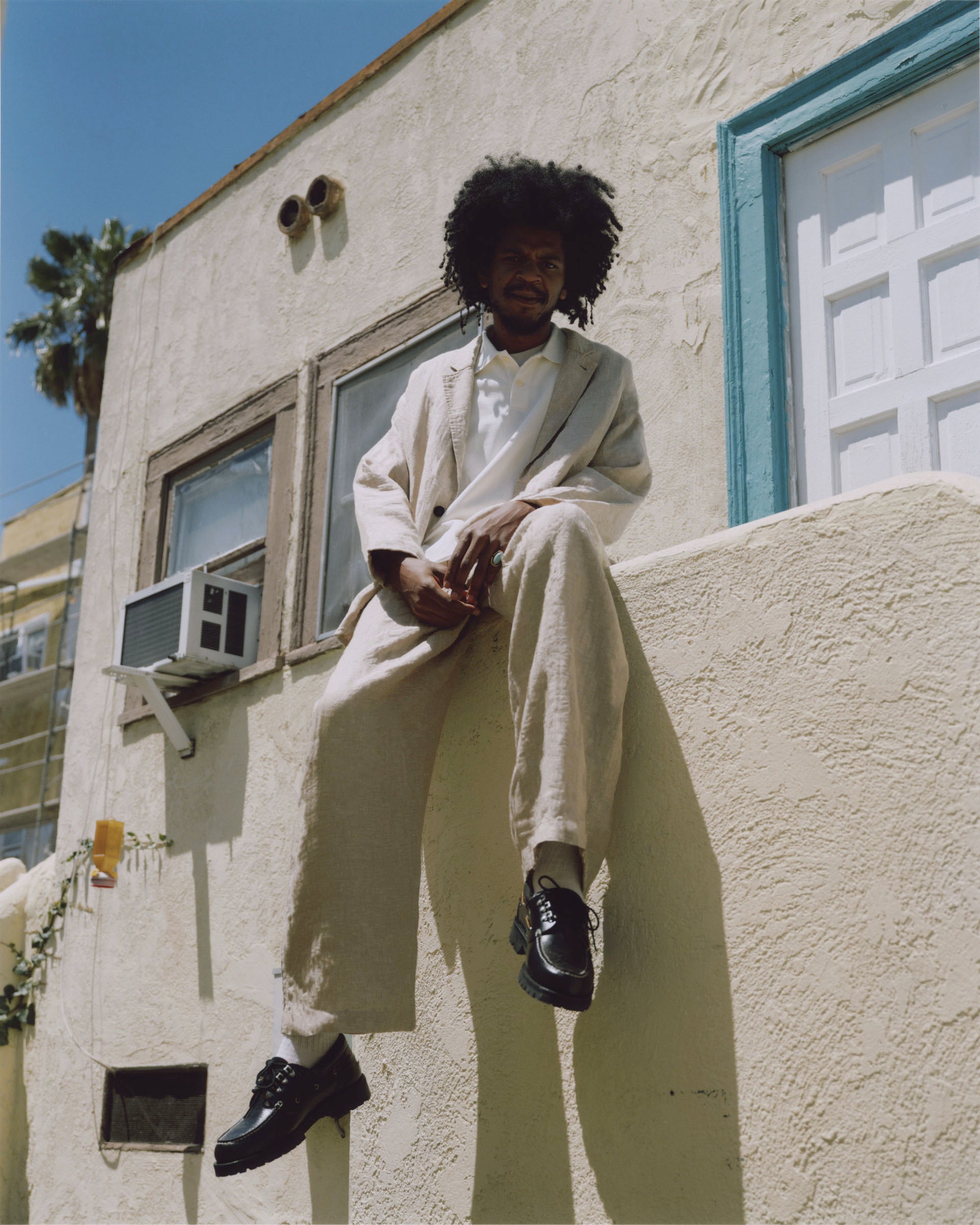 ASHEVILLE OVERSIZED BLAZER - DUNE LINEN TWILL