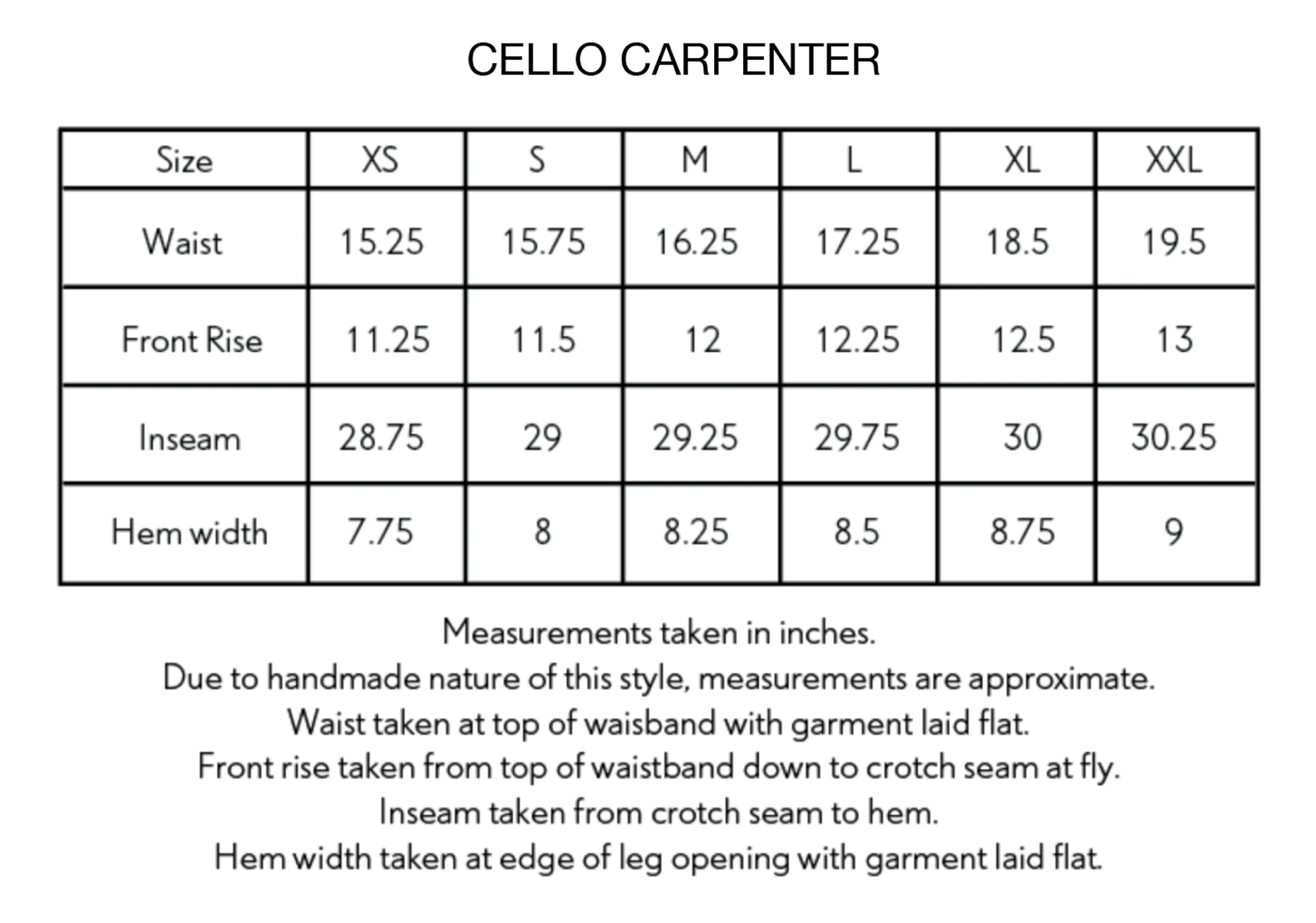 CELLO CARPENTER PANT NATURAL COTTON CORDUROY 18 East