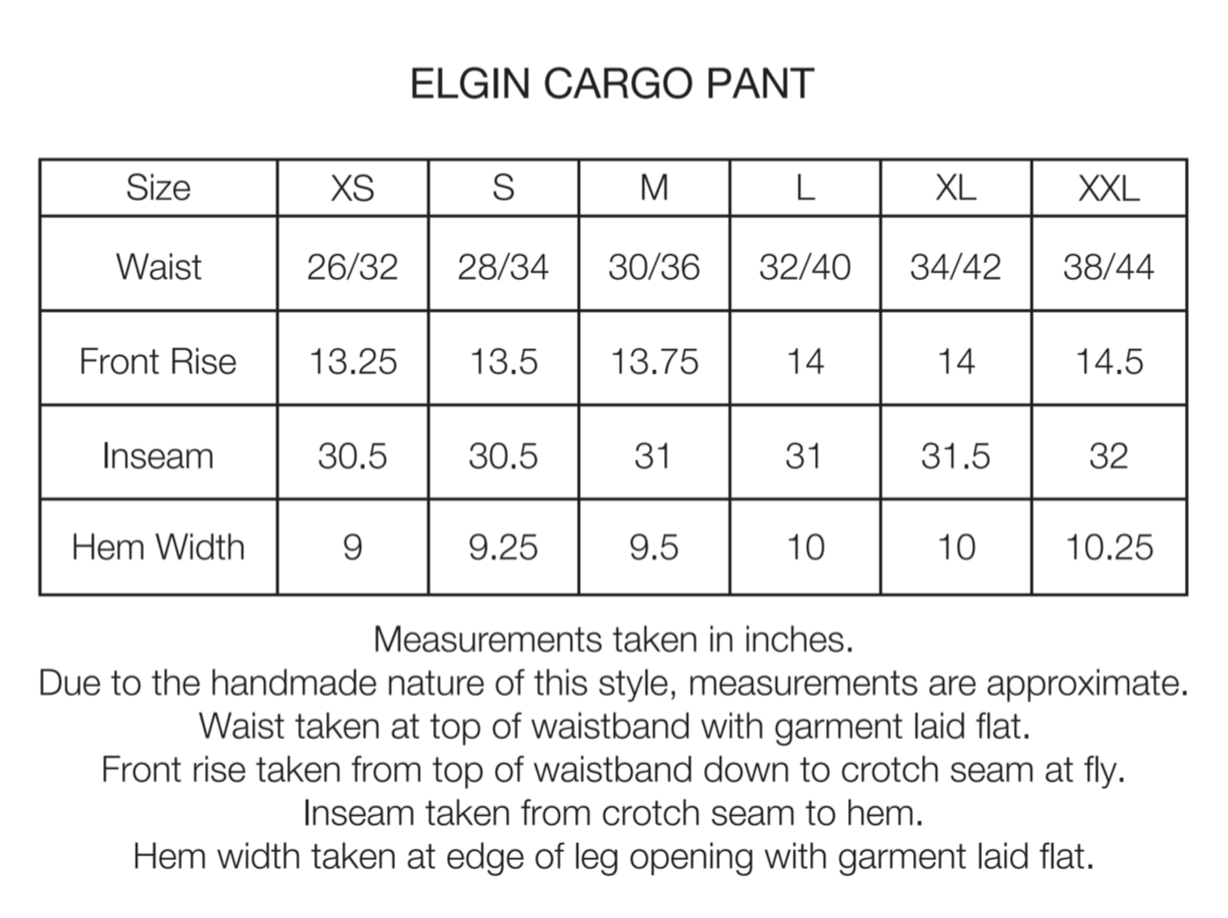 ELGIN CARGO PANT - OBSIDIAN / PETROL GREEN / GOLDEN BEAR PRINTED CORDUROY