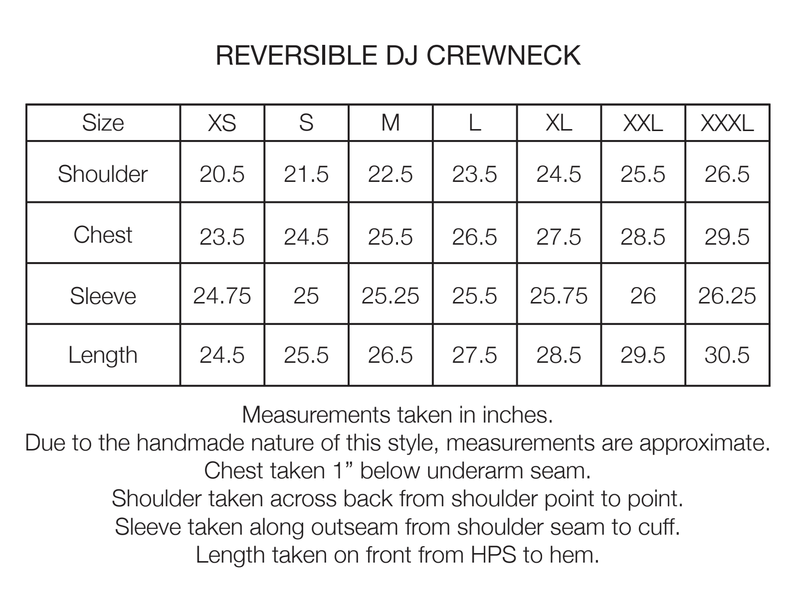 REVERSIBLE DJ CREWNECK SWEATSHIRT - BLACK 19oz. ALL COTTON FLEECE