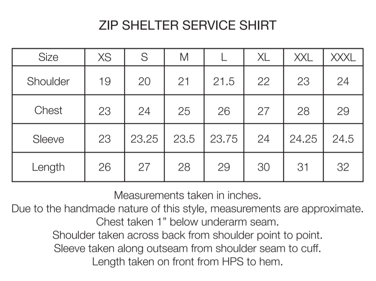 ZIP SHELTER SERVICE SHACKET - INDIGO / KHAKI 11 oz. LEFT HAND TWILL COTTON DENIM