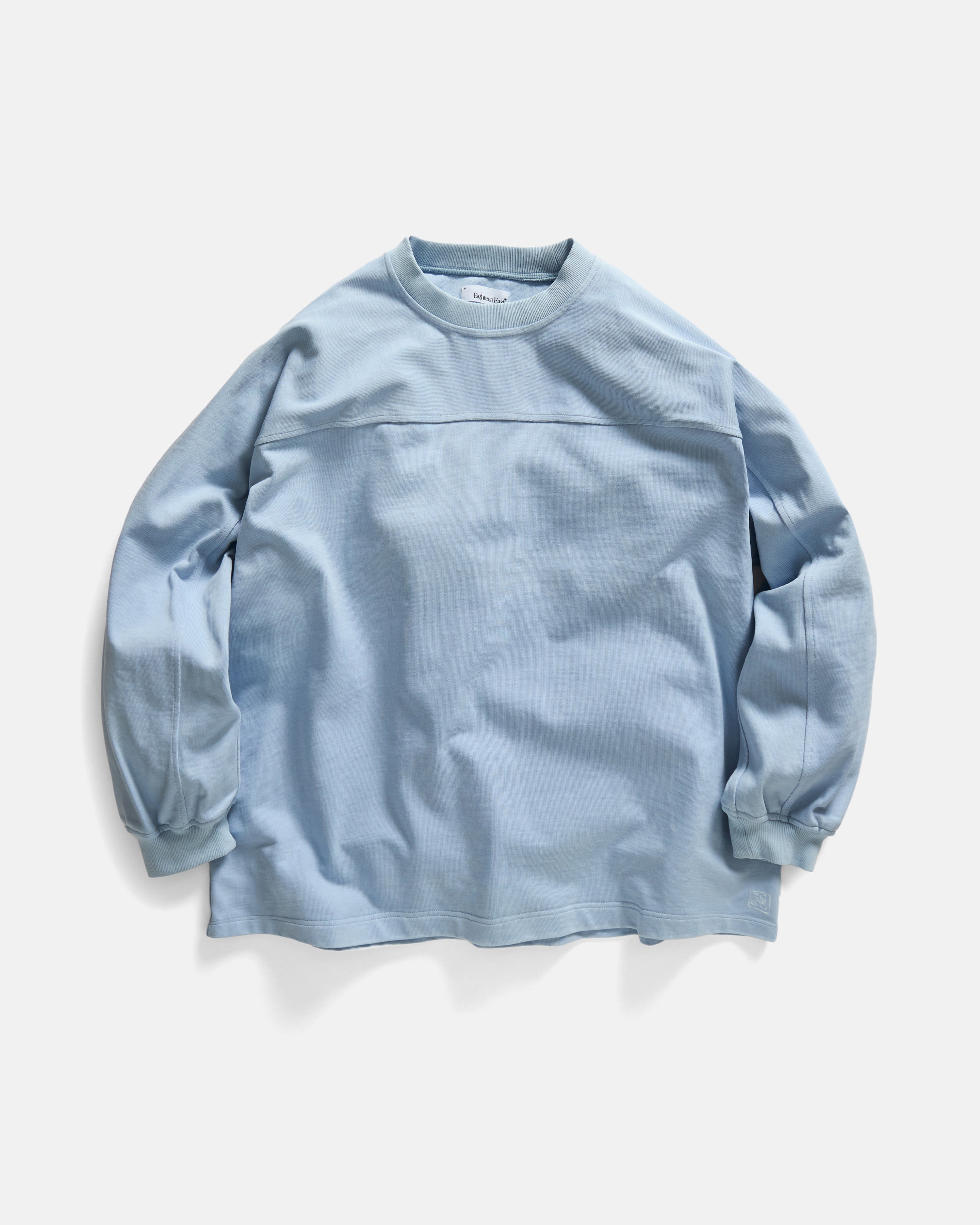L/S SCRIMMAGE CREWNECK - BLUE FOG 12.25oz. ALL COTTON JERSEY