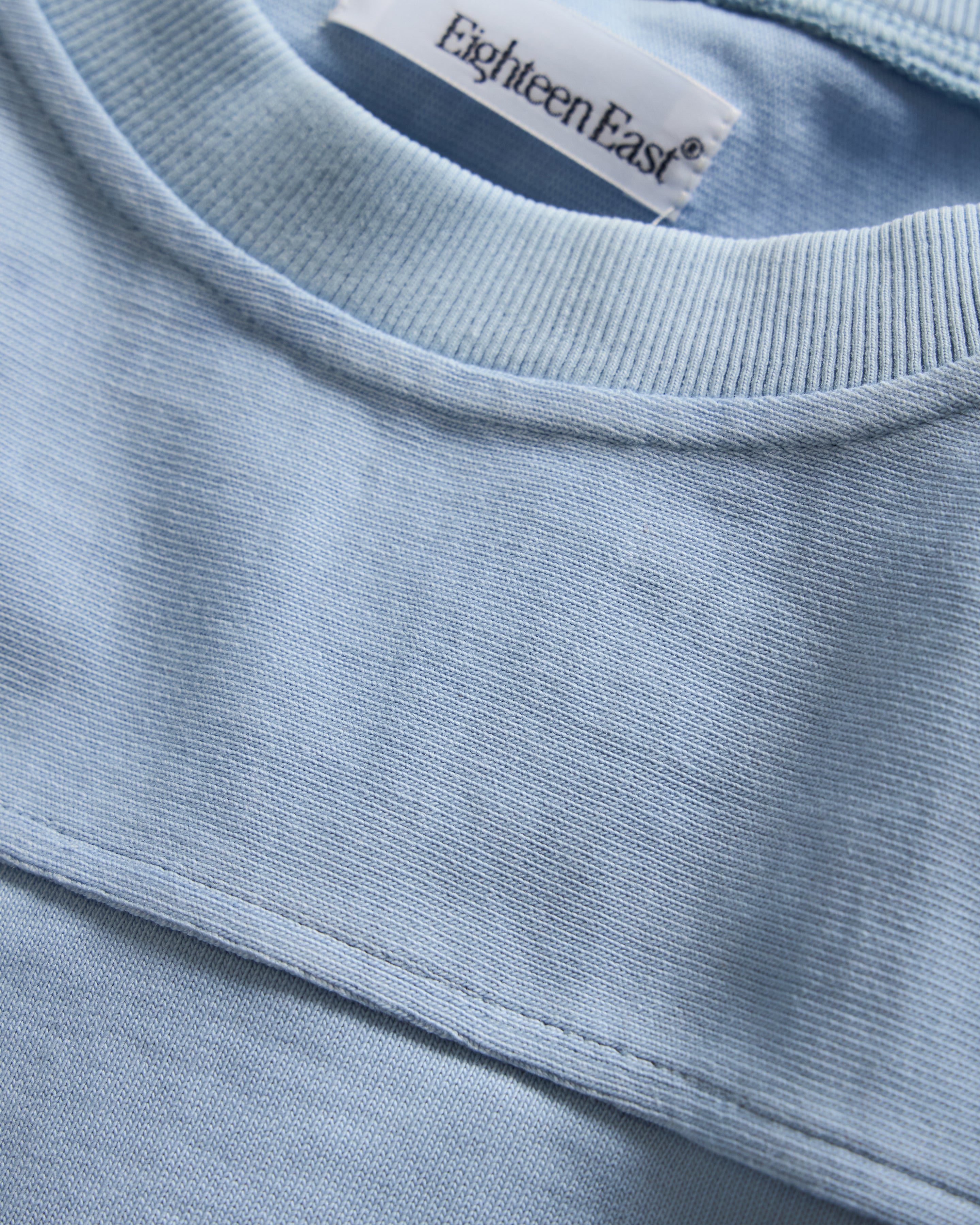 L/S SCRIMMAGE CREWNECK - BLUE FOG 12.25oz. ALL COTTON JERSEY