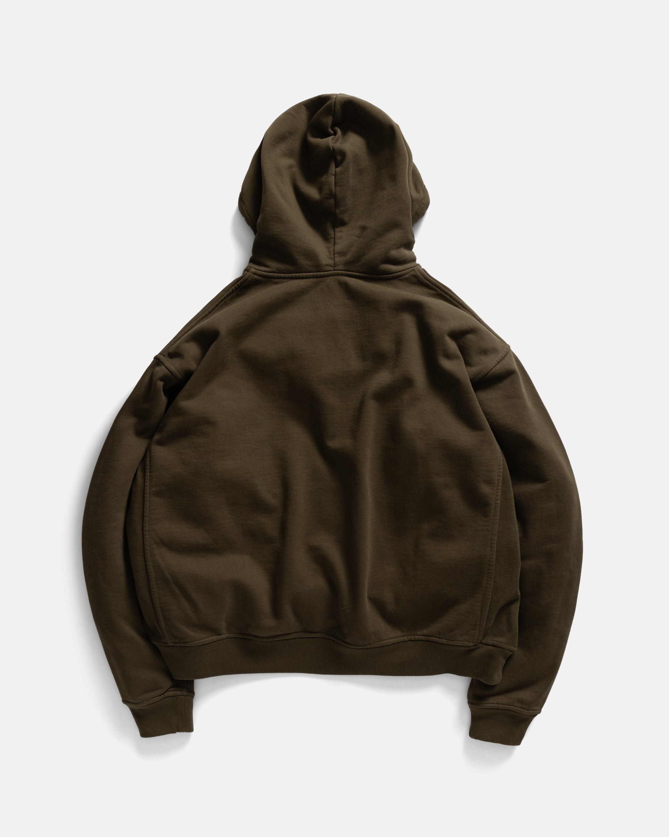 SIMMONS REVERSIBLE HALF-ZIP HOODED SWEATSHIRT - DEEP ARMY ALL COTTON LOOPBACK TERRY FLEECE