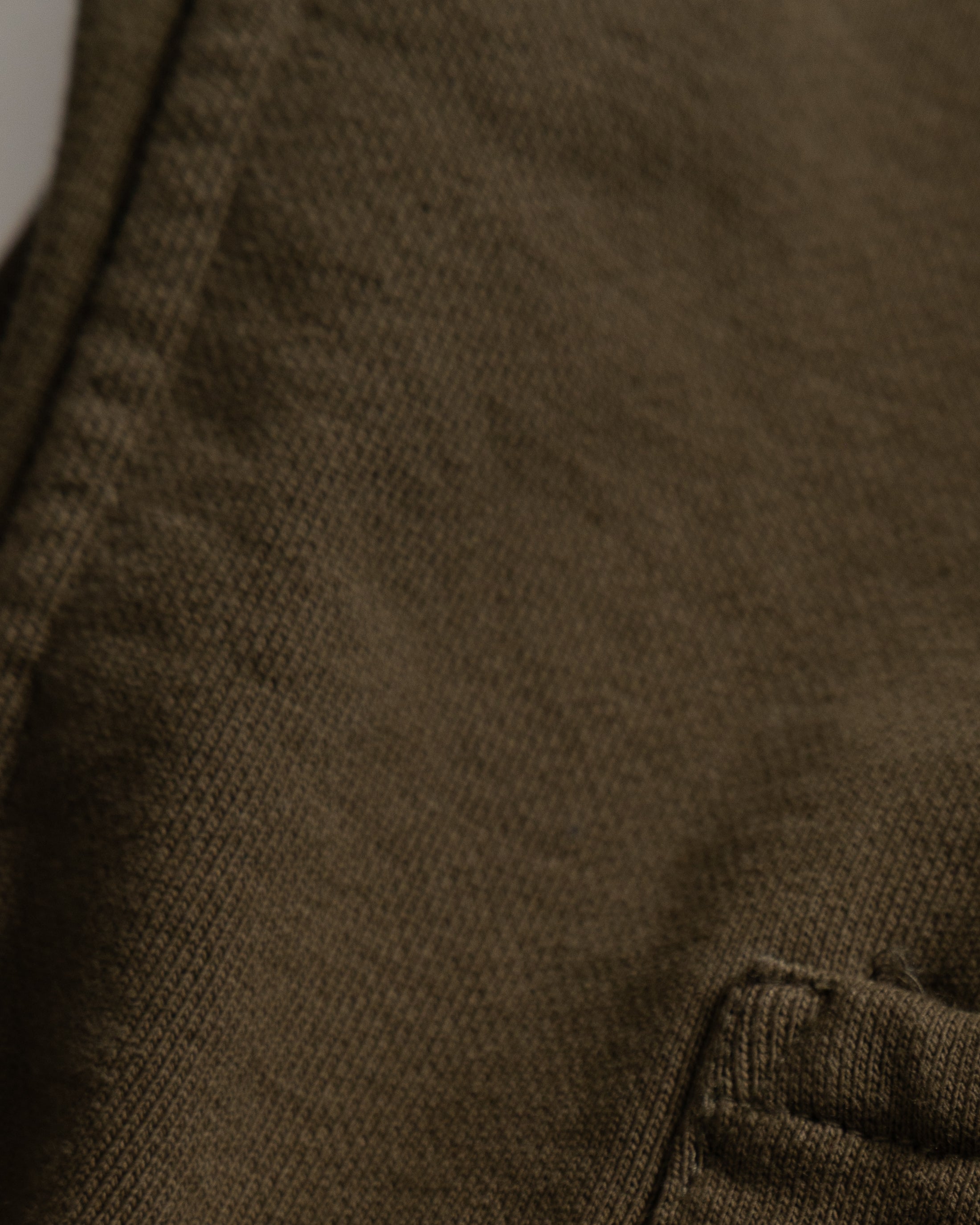 SIMMONS REVERSIBLE HALF-ZIP HOODED SWEATSHIRT - DEEP ARMY ALL COTTON LOOPBACK TERRY FLEECE