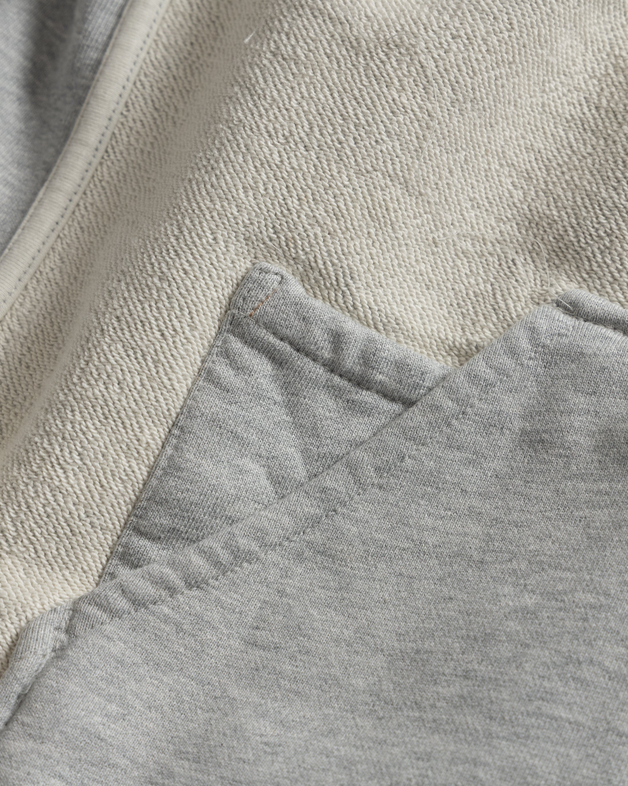 SIMMONS REVERSIBLE HALF-ZIP HOODED SWEATSHIRT - GYM HEATHER ALL COTTON LOOPBACK TERRY FLEECE