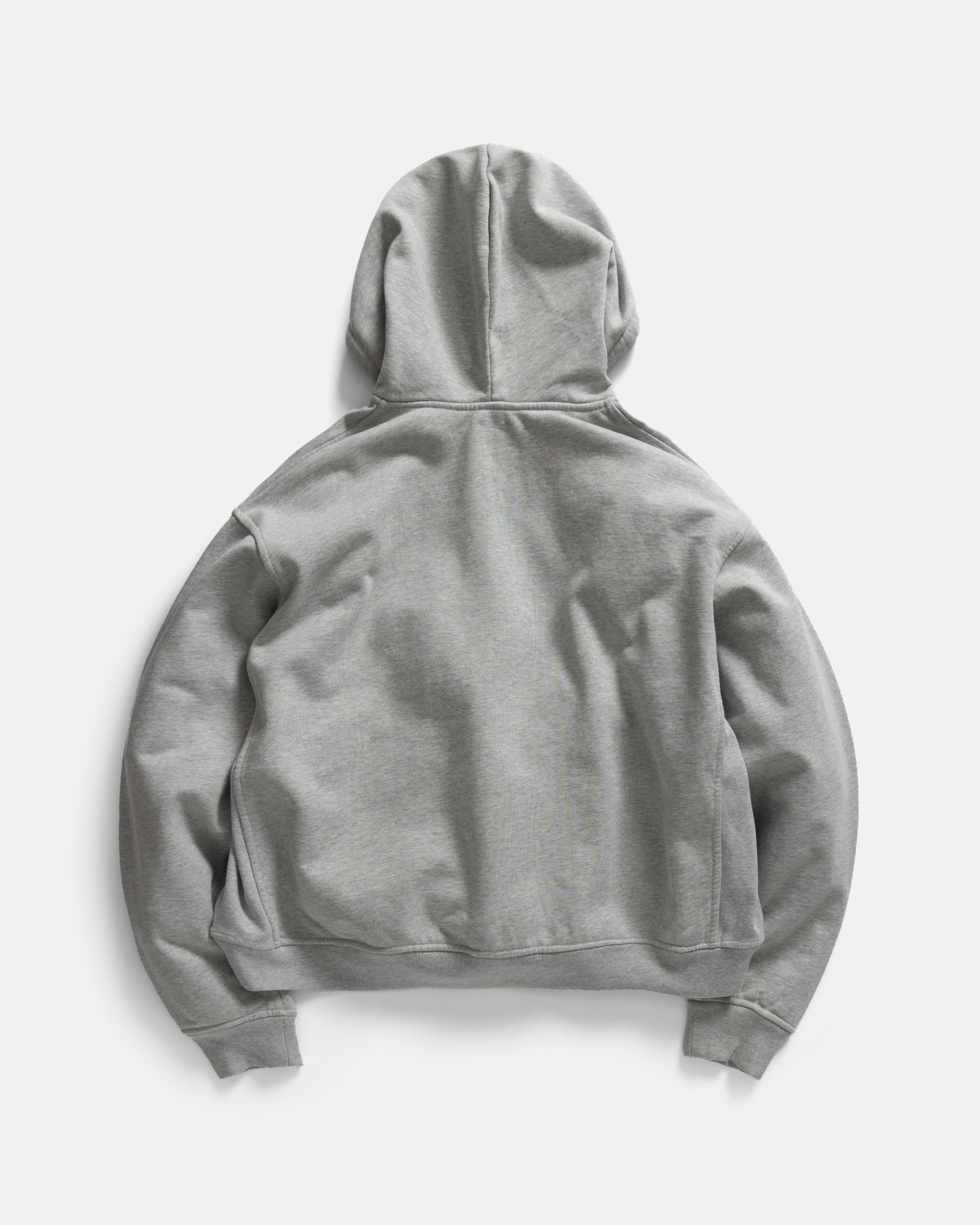 SIMMONS REVERSIBLE HALF-ZIP HOODED SWEATSHIRT - GYM HEATHER ALL COTTON LOOPBACK TERRY FLEECE