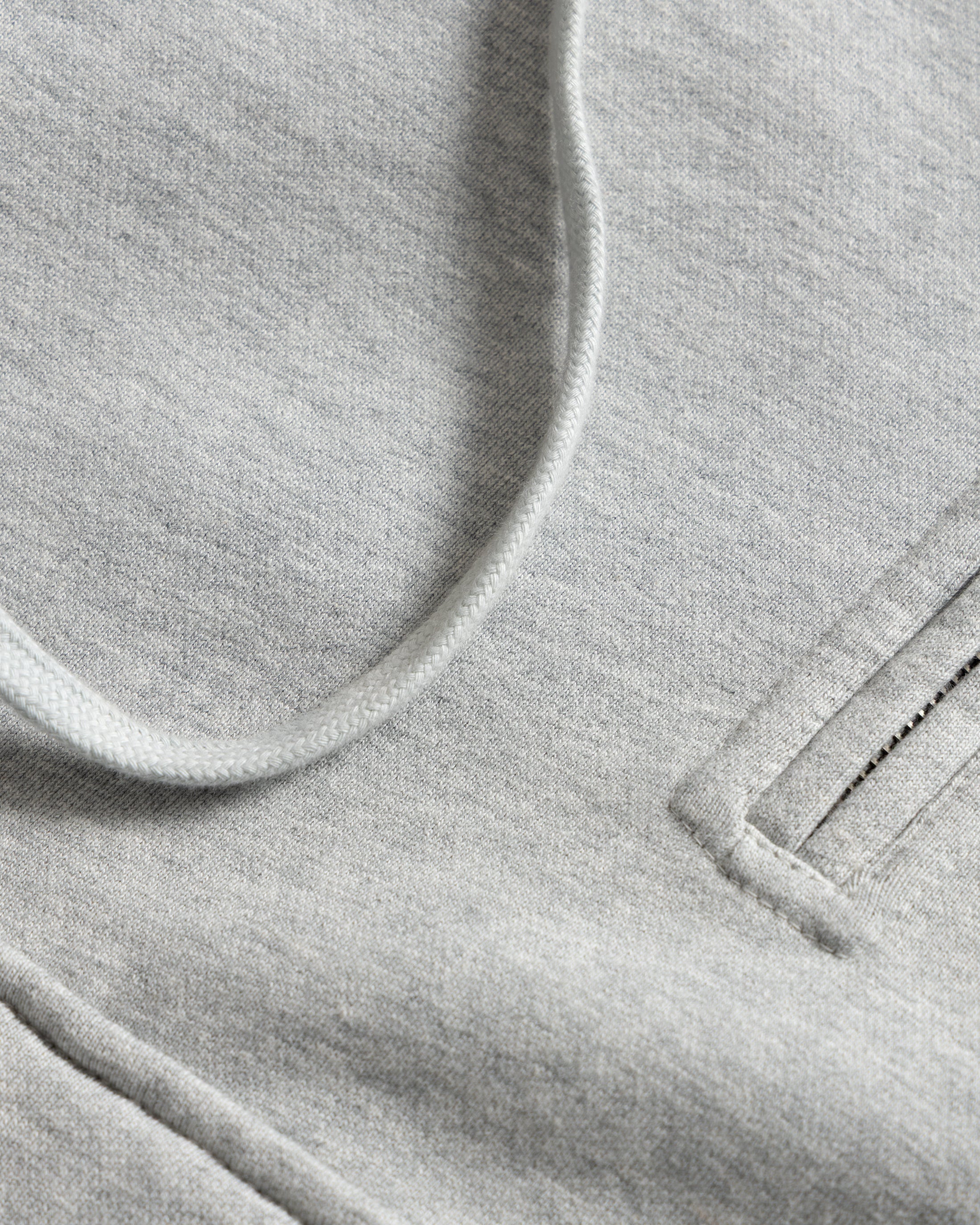 SIMMONS REVERSIBLE HALF-ZIP HOODED SWEATSHIRT - GYM HEATHER ALL COTTON LOOPBACK TERRY FLEECE