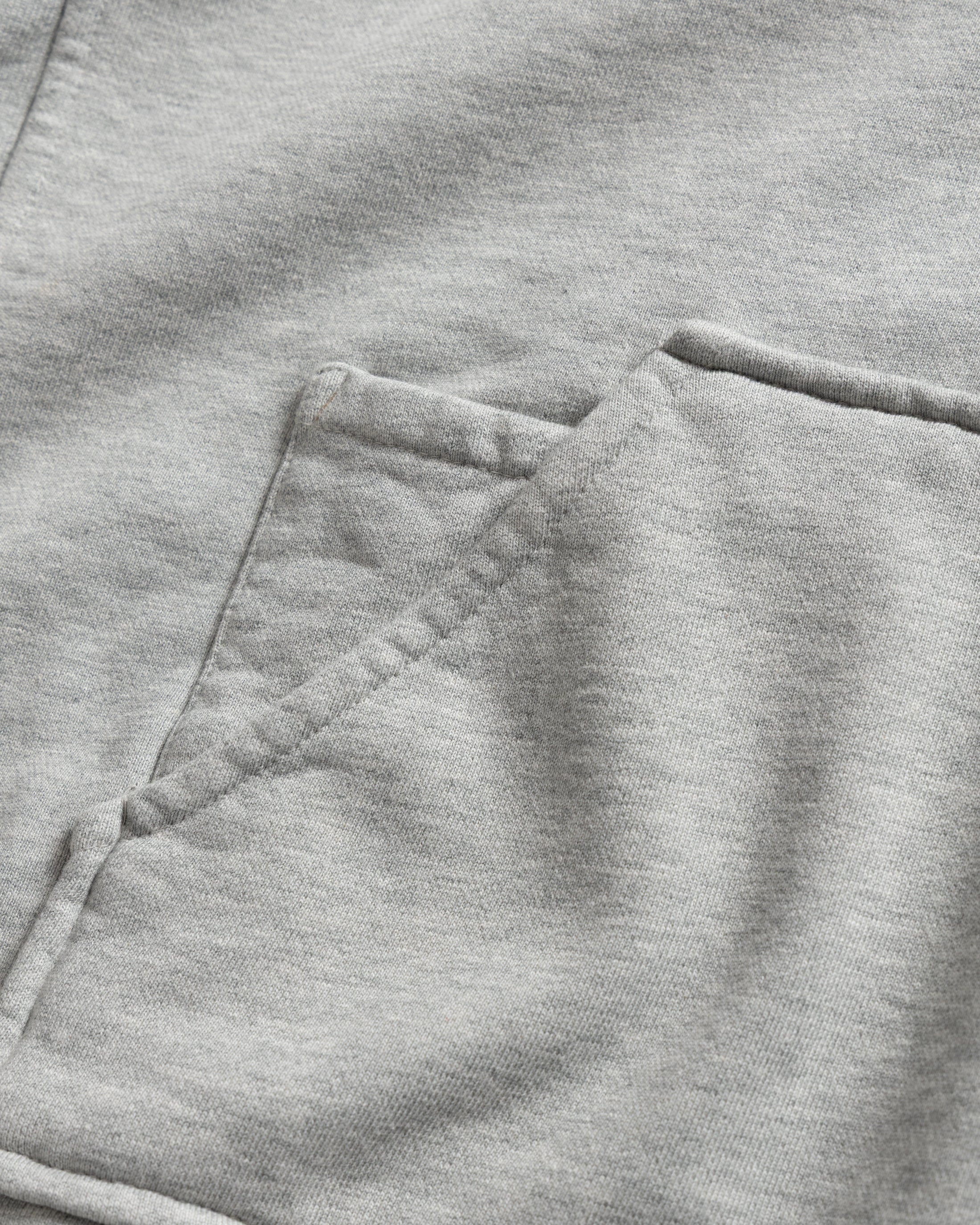 SIMMONS REVERSIBLE HALF-ZIP HOODED SWEATSHIRT - GYM HEATHER ALL COTTON LOOPBACK TERRY FLEECE
